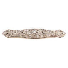 ArtDeco Diamond Brooch in Platinum, 3.10 Carats