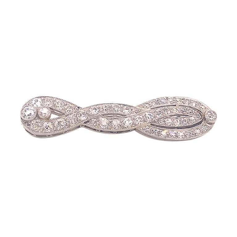 Spilla ArtDeco con diamante in platino