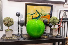 Art Deco Paul Poiret  Console Black wood , Golden Flowers by Atelier Martine,