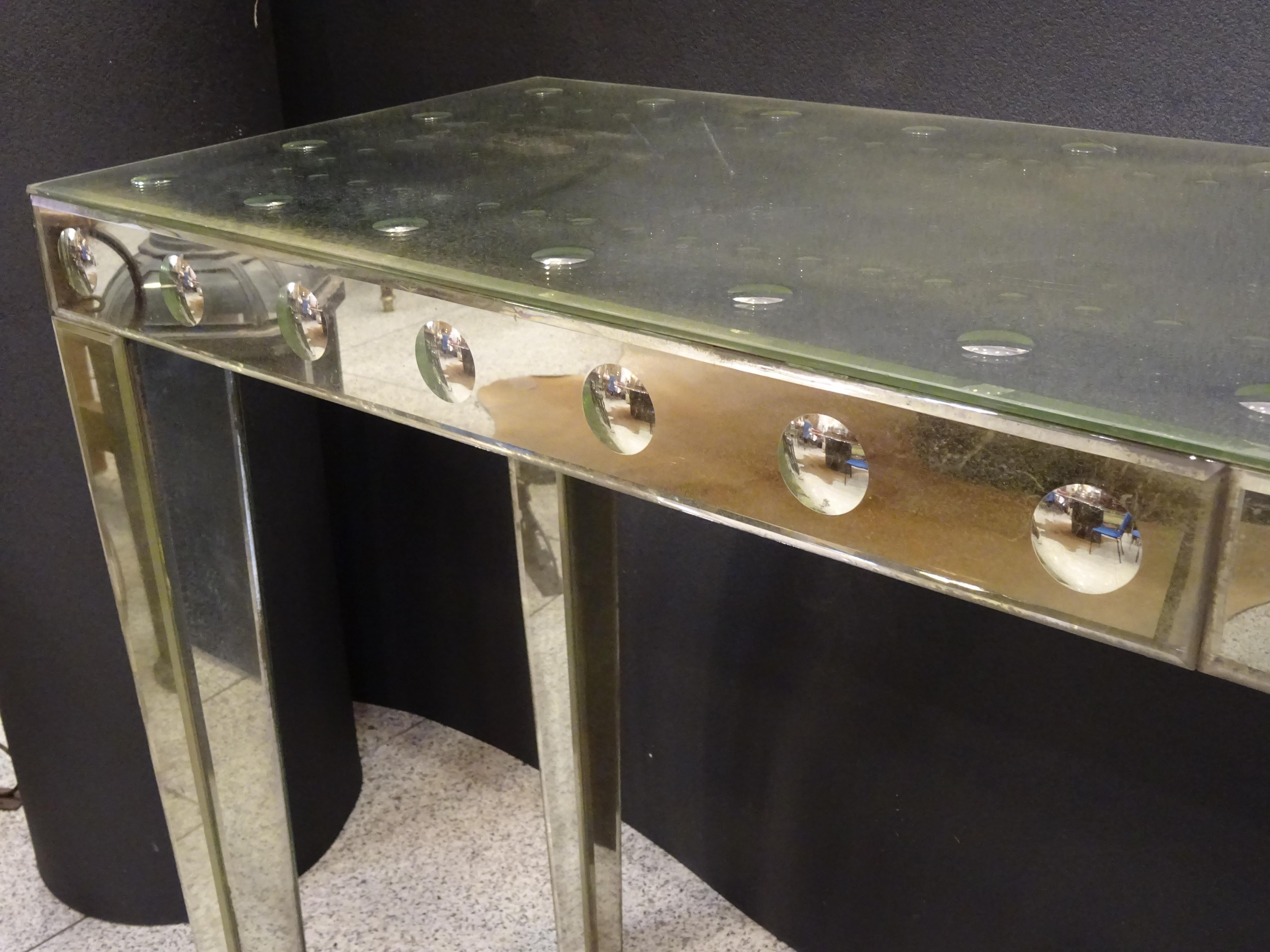 Art Deco French Console in Mercury Mirrors, circa 1940 6