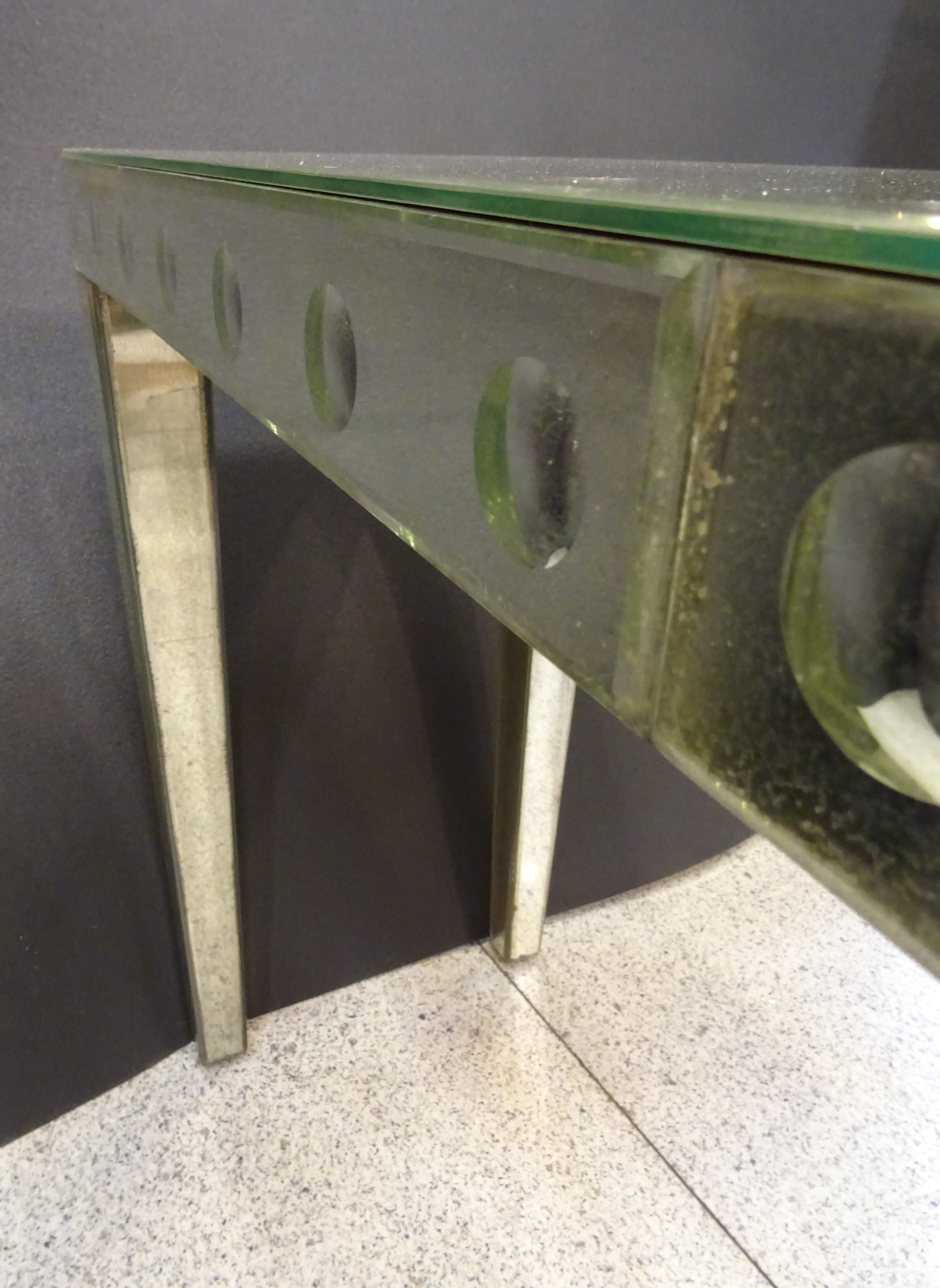 Art Deco French Console in Mercury Mirrors, circa 1940 9