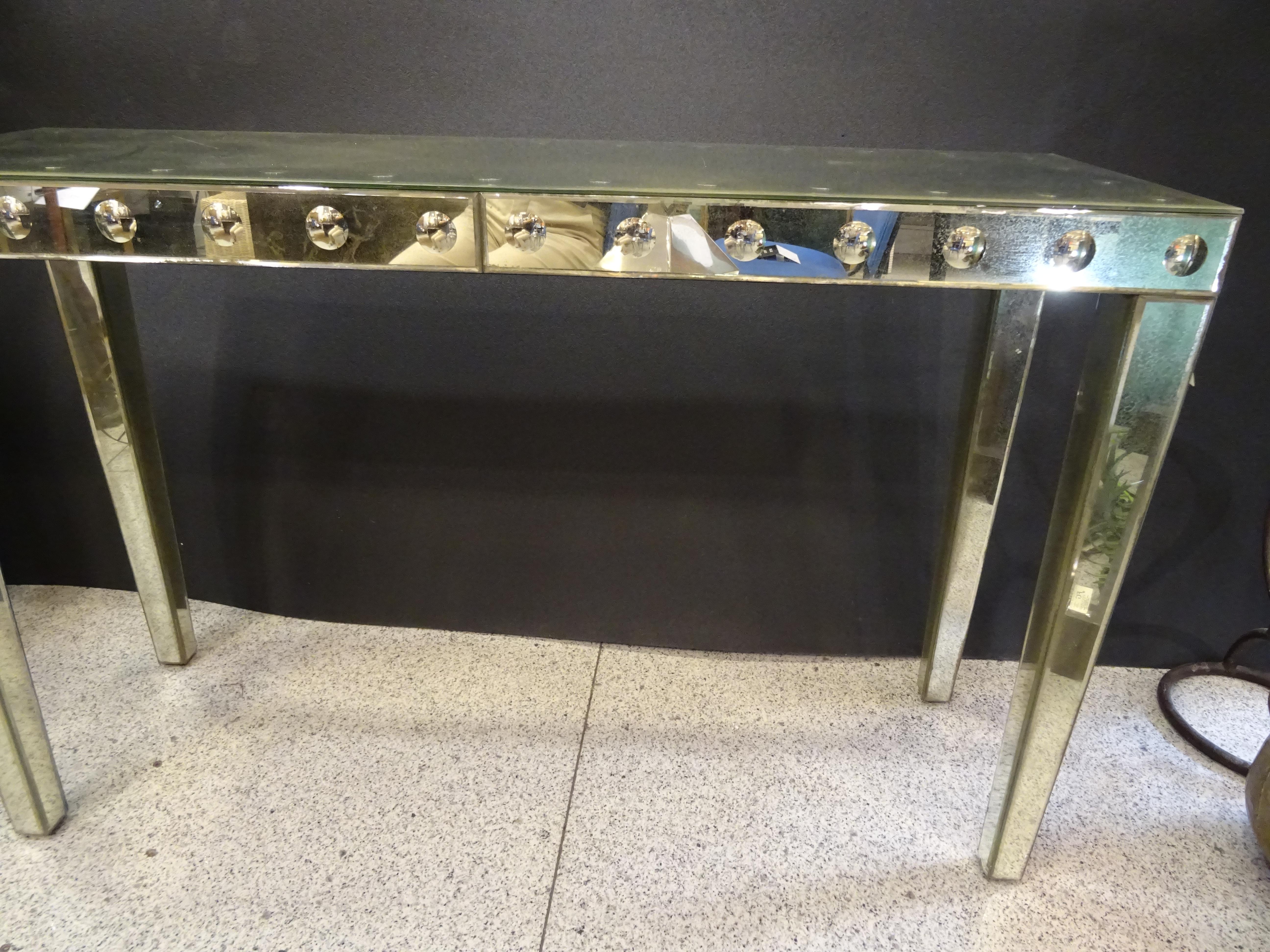 Art Deco French Console in Mercury Mirrors, circa 1940 13