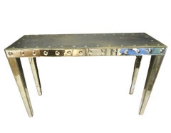 Art Deco French Console in Mercury Mirrors, circa 1940