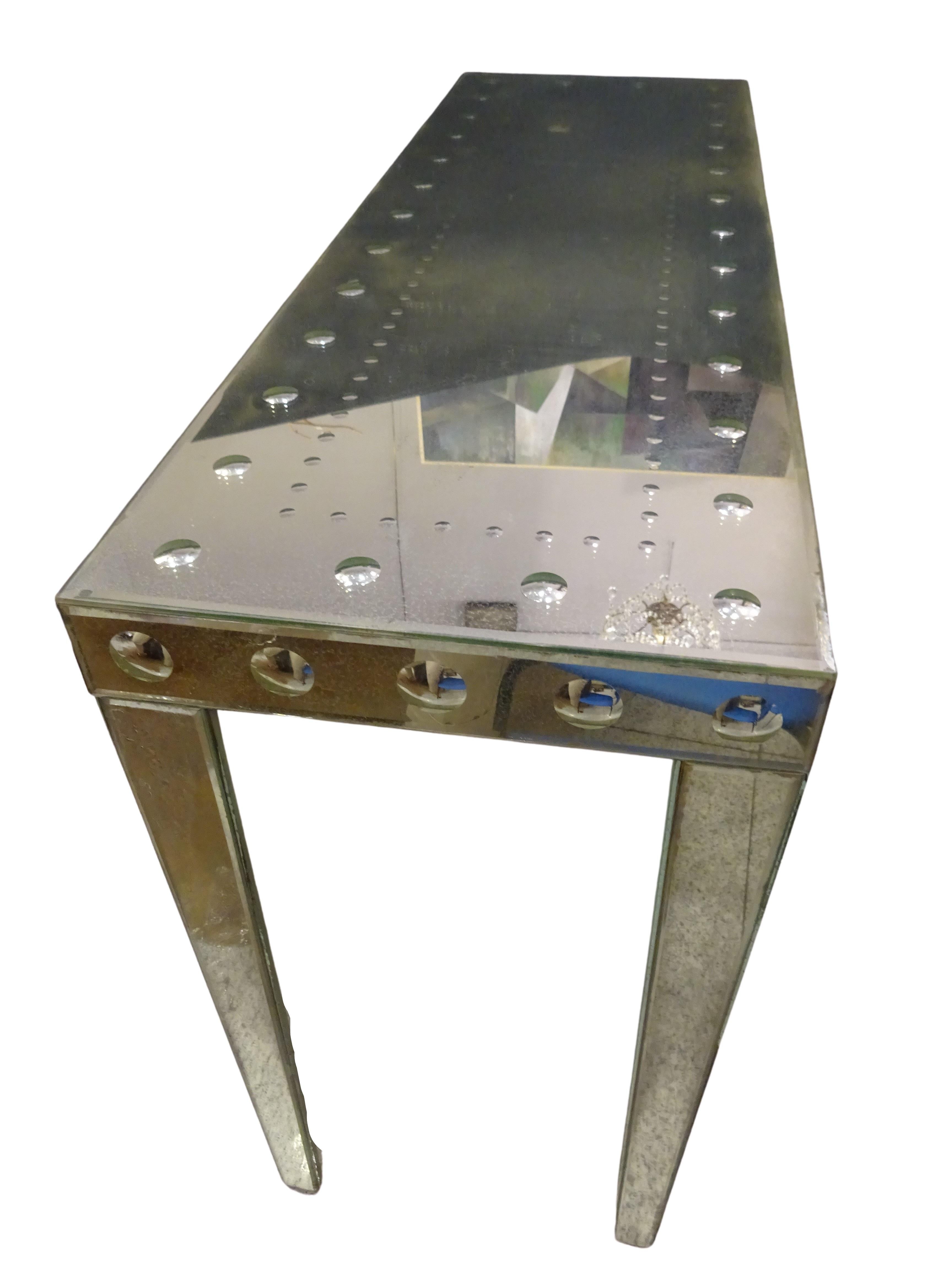 Art Deco French Console in Mercury Mirrors, circa 1940 In Good Condition In Valladolid, ES