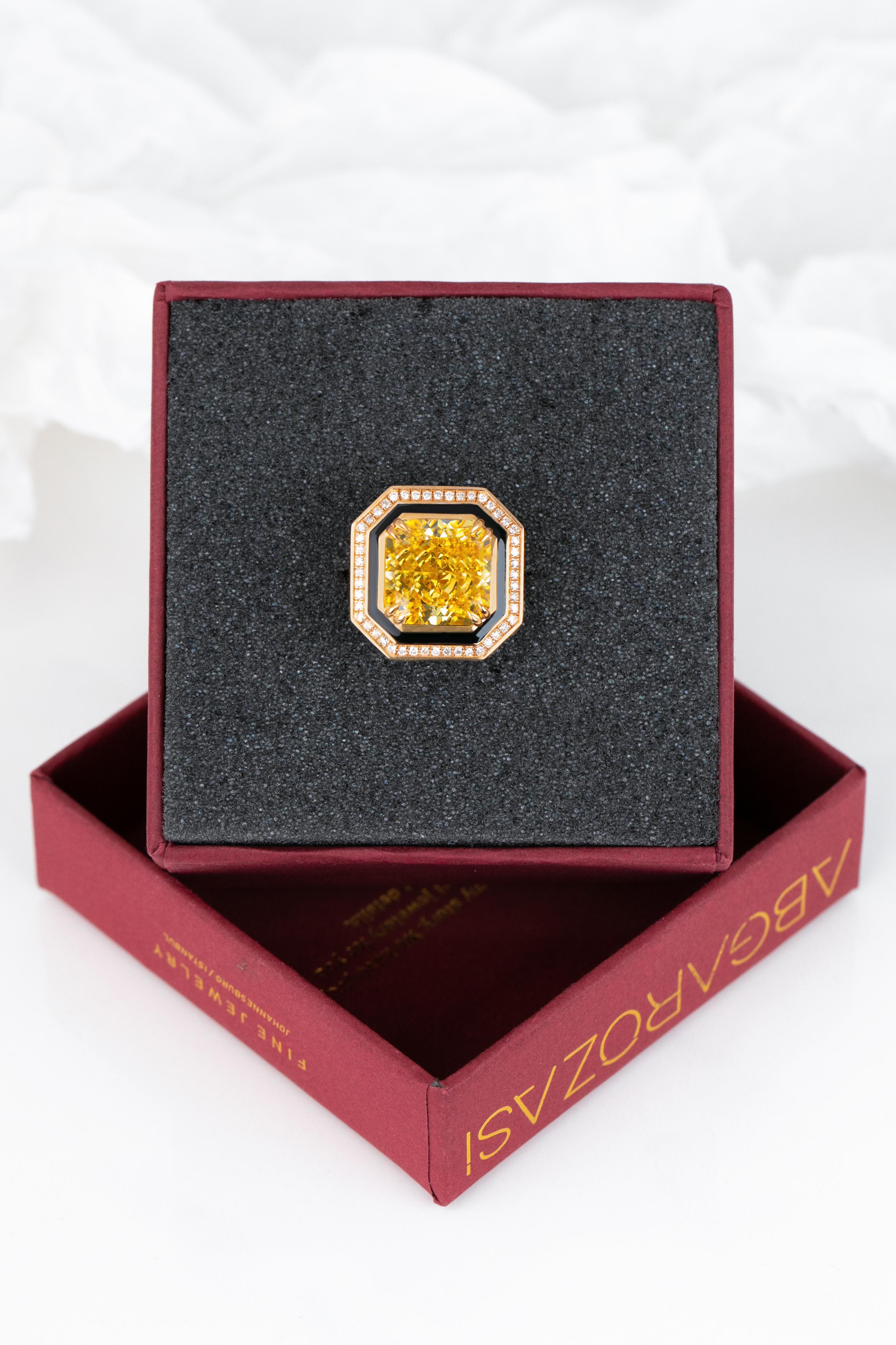 Artdeco Gold Ring, 14k Gold Artdeco Diamond Ring, Artdeco Black Enameled Topaz C For Sale 2
