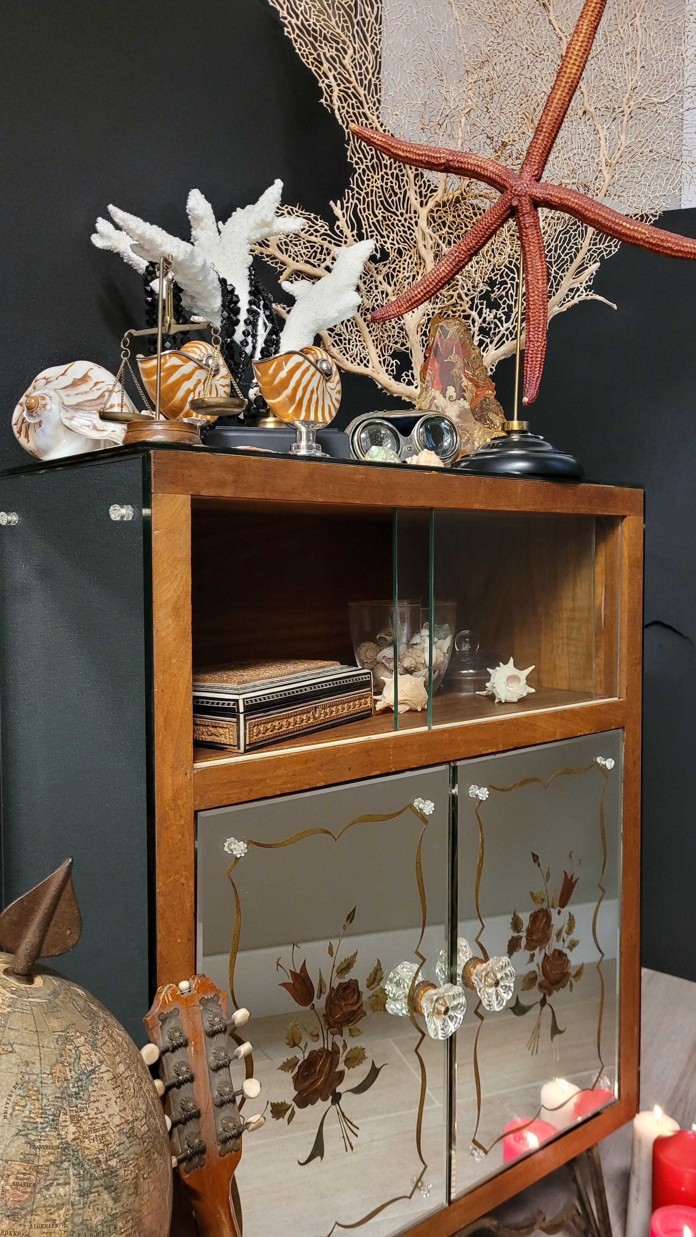 Artdeco Italian Crystal Cabinet, Bookcases, Endtable 12