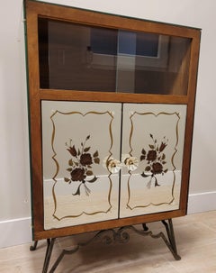 Artdeco Italian Crystal Cabinet, Bookcases, Endtable