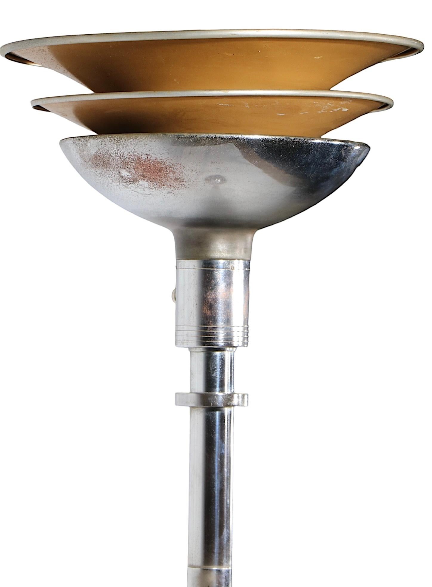 Art Deco Machine Age Torchiere  Stehlampe von Rohde für Mutual Sunset Lamp Co.  im Angebot 8