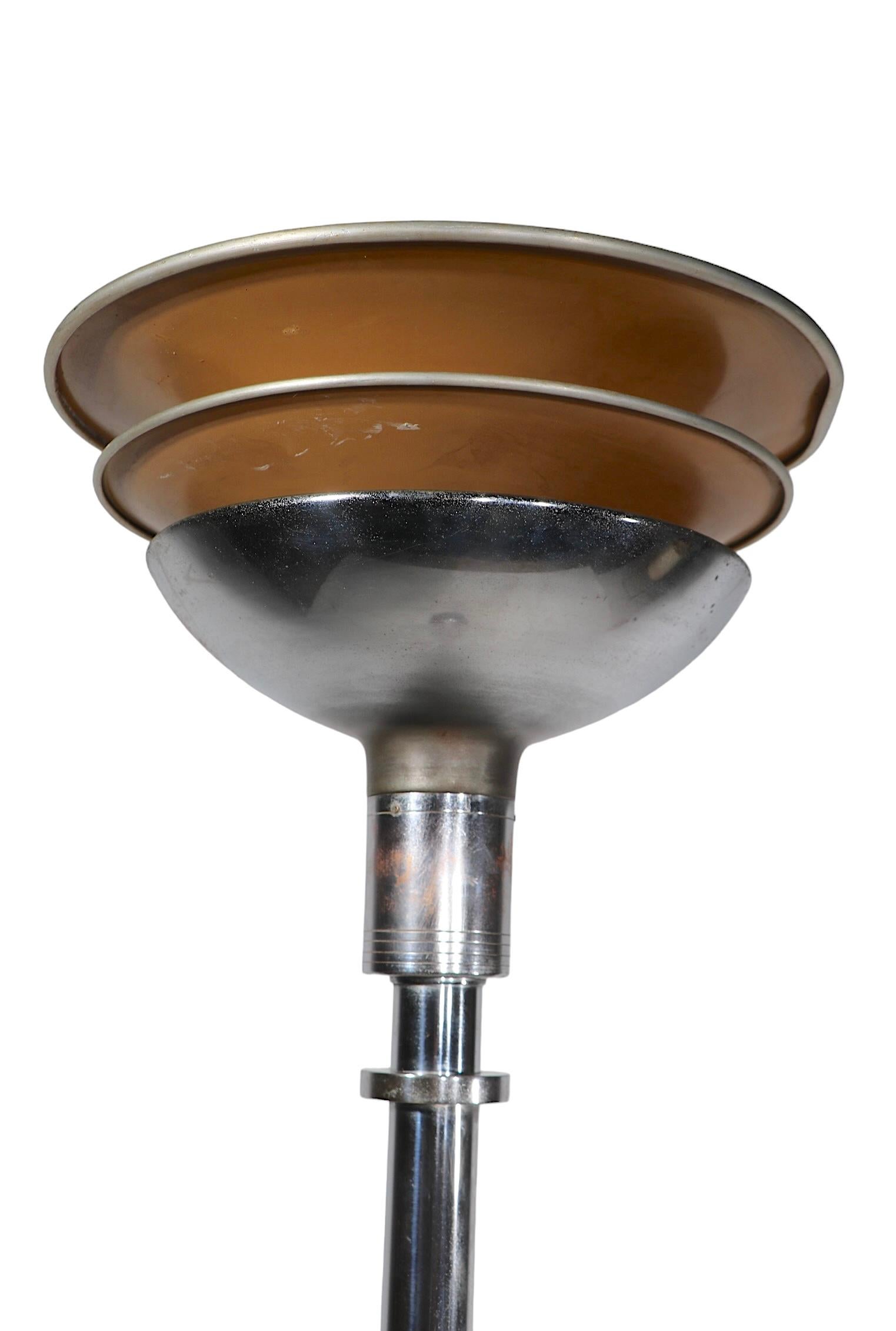 Art Deco Machine Age Torchiere  Stehlampe von Rohde für Mutual Sunset Lamp Co.  (amerikanisch) im Angebot