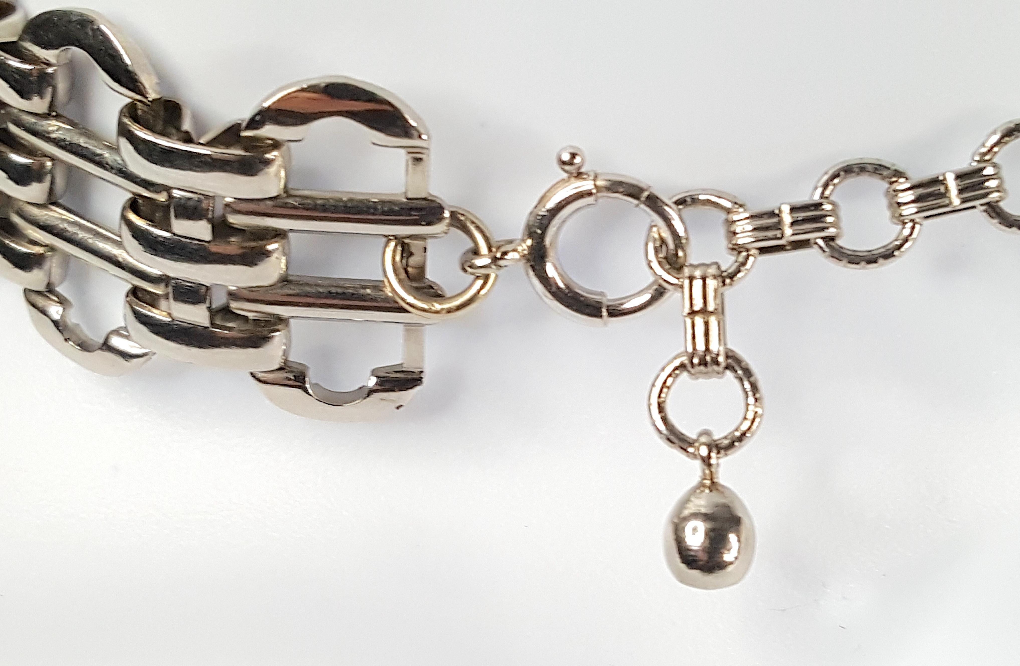 Belle Époque Antique ArtDeco Meets BelleEpoque WWI WhiteGold Openwork Link Choker Necklace For Sale