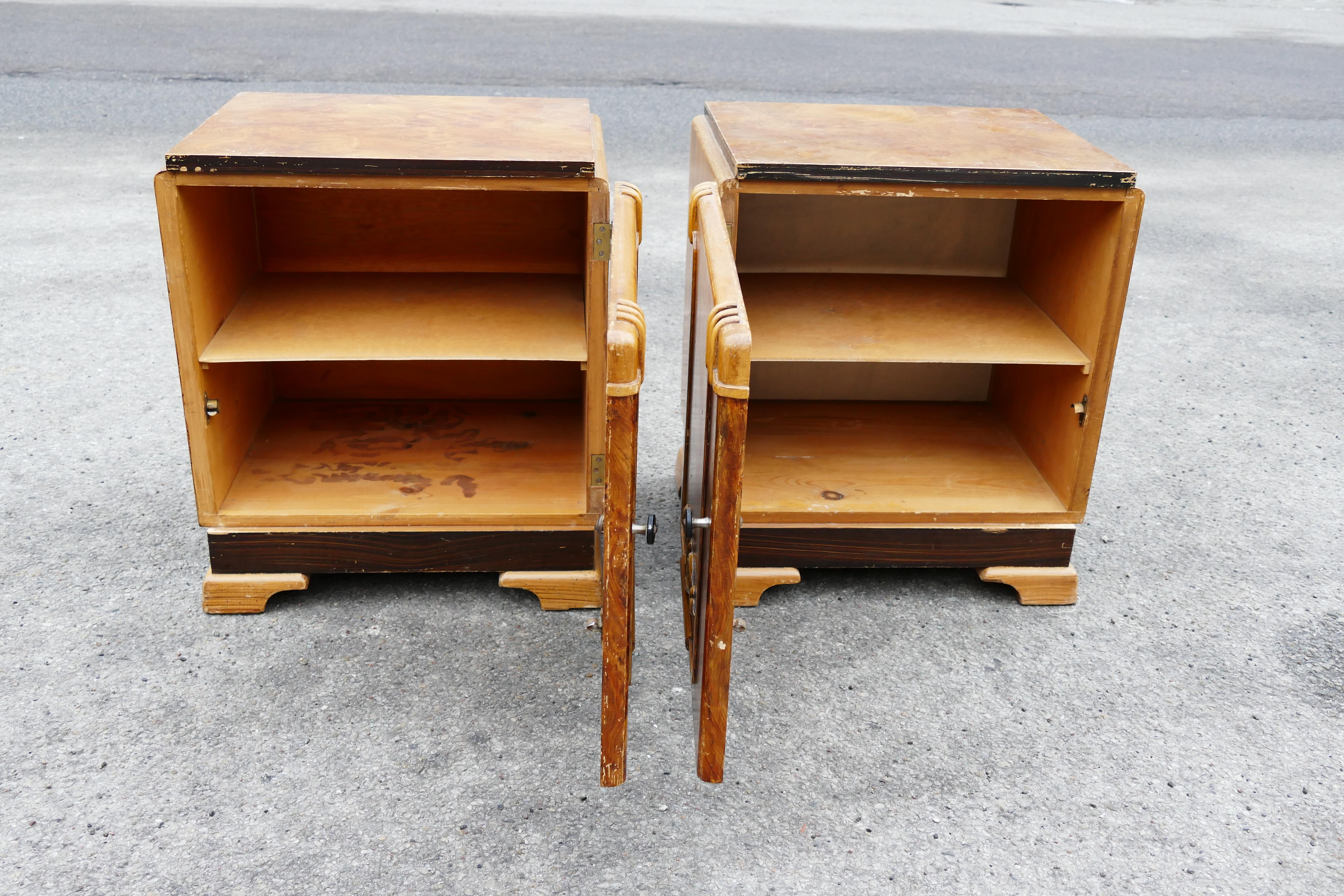 Danish Art Deco Nightstands or Bedsidetables