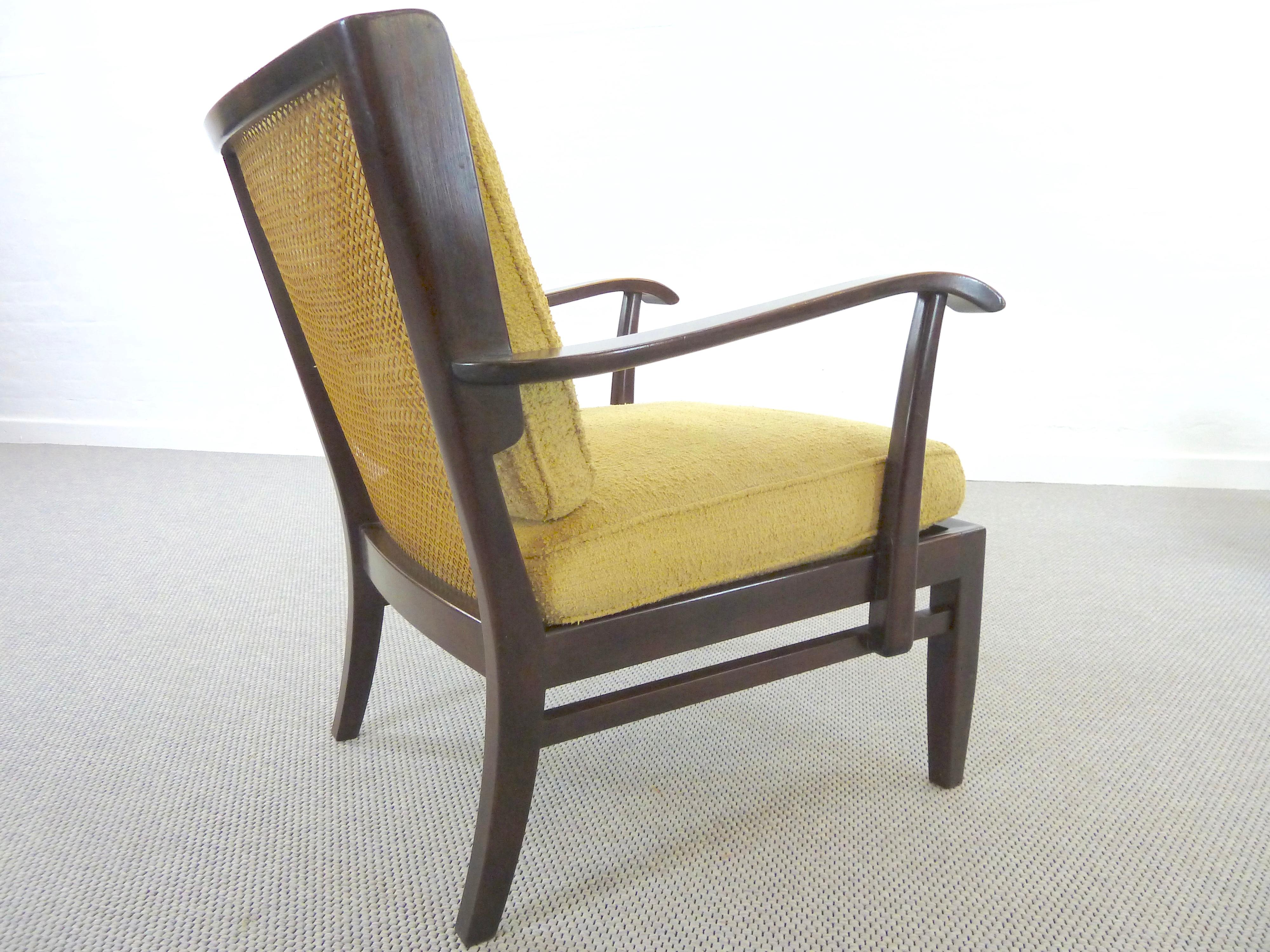 Art-déco-Sessel „Antimott“ von Wilhelm Knoll mit hellgelbem Boucle-Kunststoff im Angebot 3