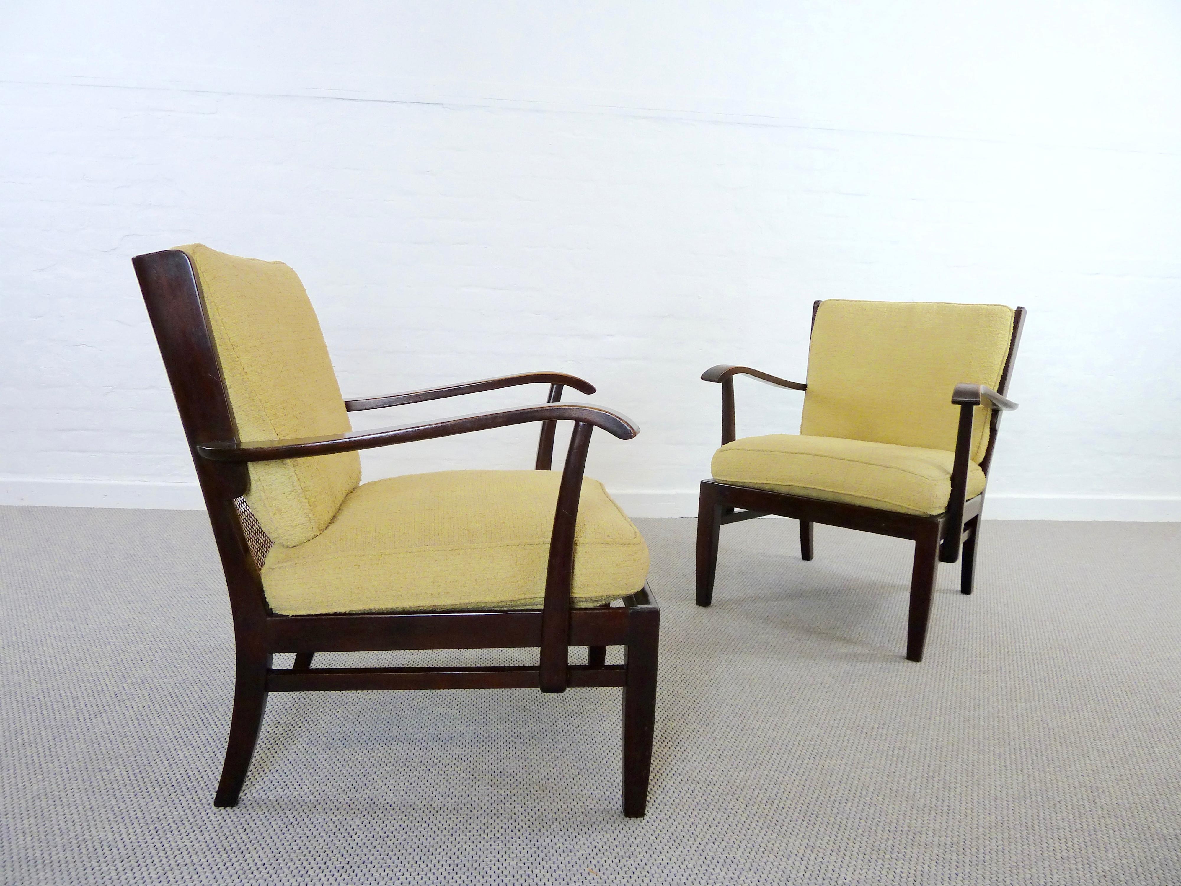 Art-déco-Sessel „Antimott“ von Wilhelm Knoll mit hellgelbem Boucle-Kunststoff im Angebot 6