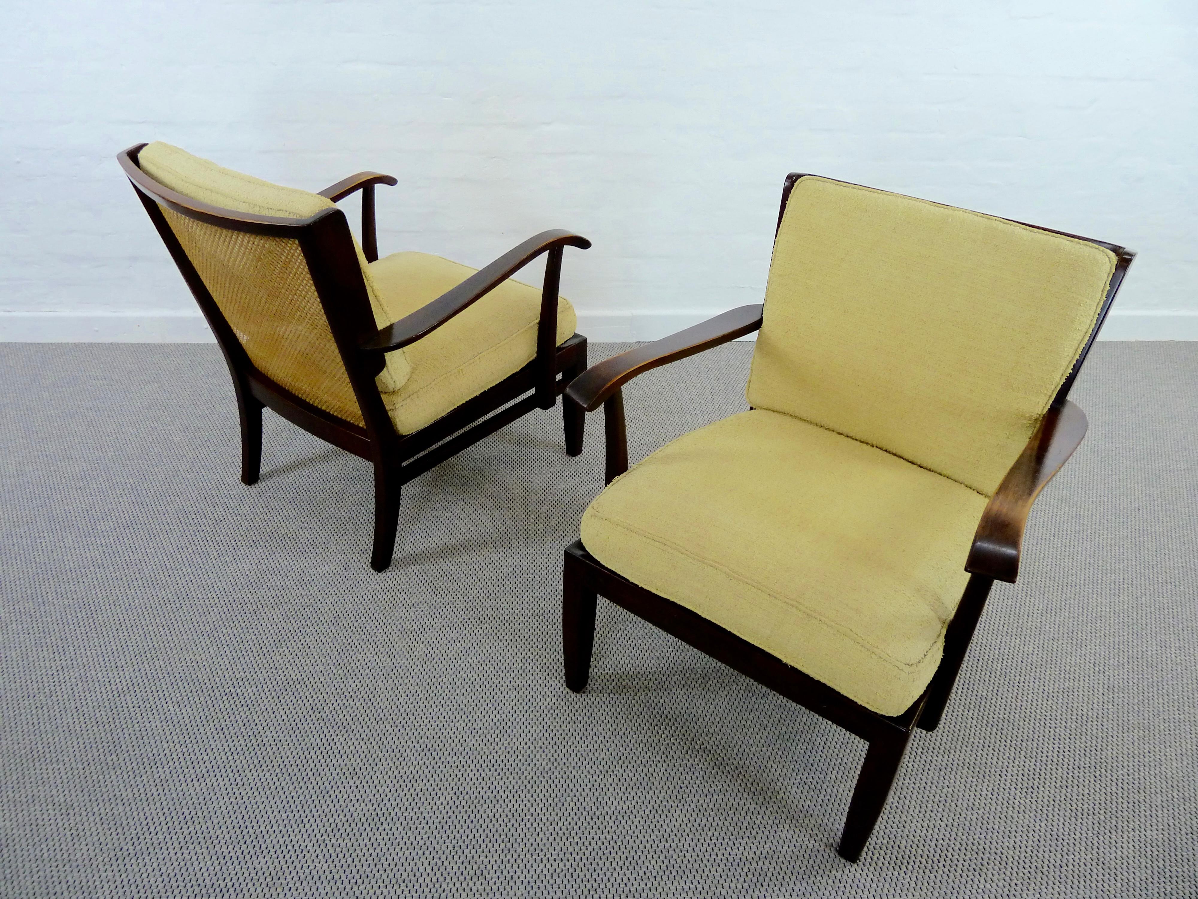 Art-déco-Sessel „Antimott“ von Wilhelm Knoll mit hellgelbem Boucle-Kunststoff im Angebot 7