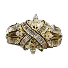 Anello Artdeco in oro giallo con diamante