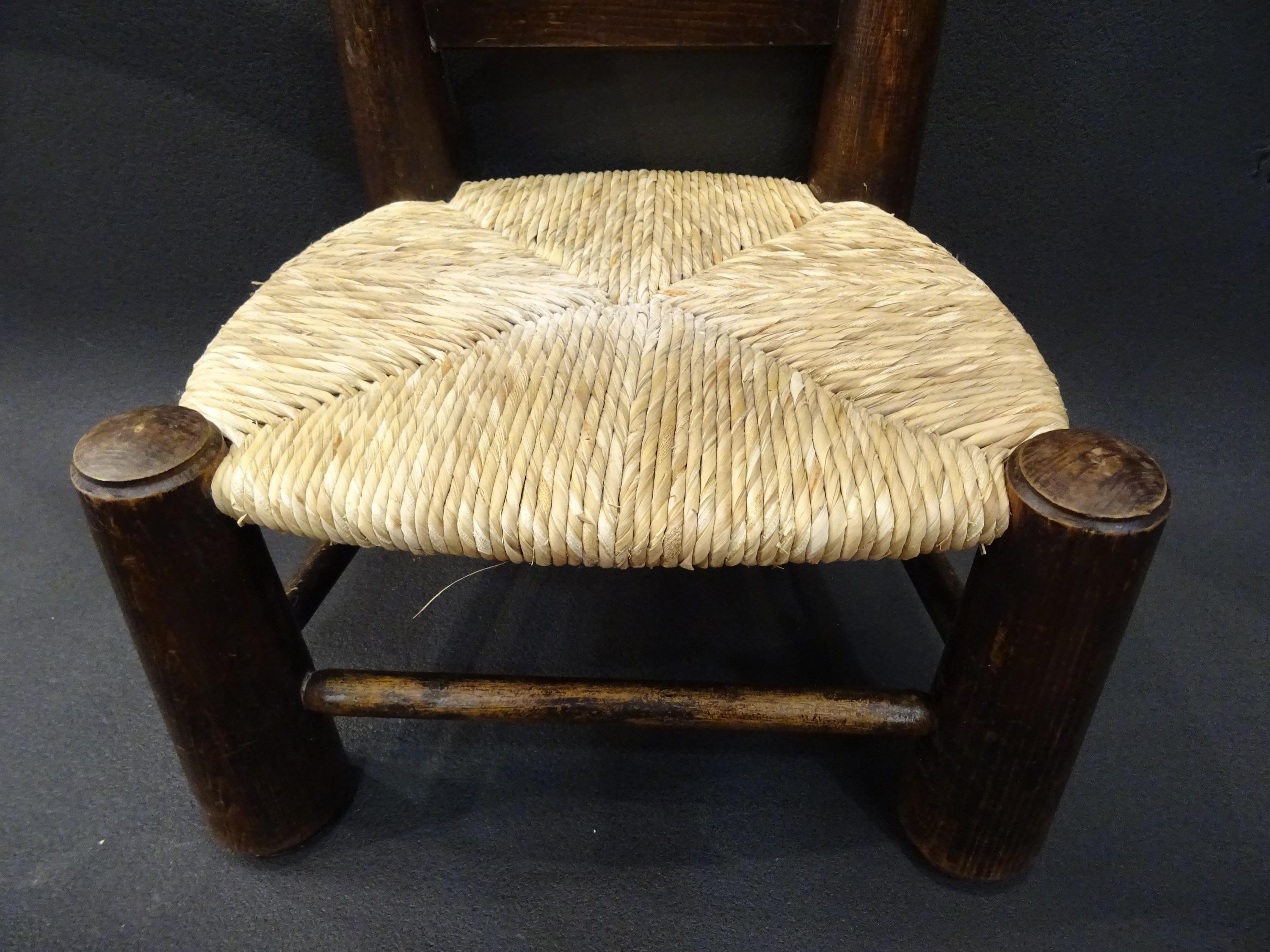 Art Deco  Chair by Charles Dudouyt, Wood and Wicker, 1940 6