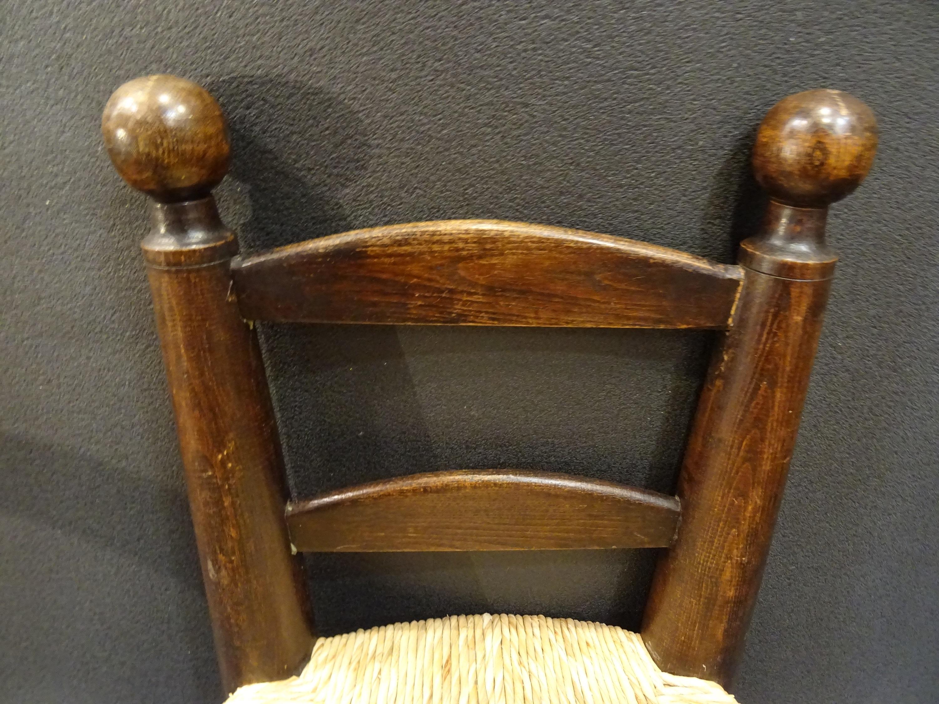 Art Deco  Chair by Charles Dudouyt, Wood and Wicker, 1940 8