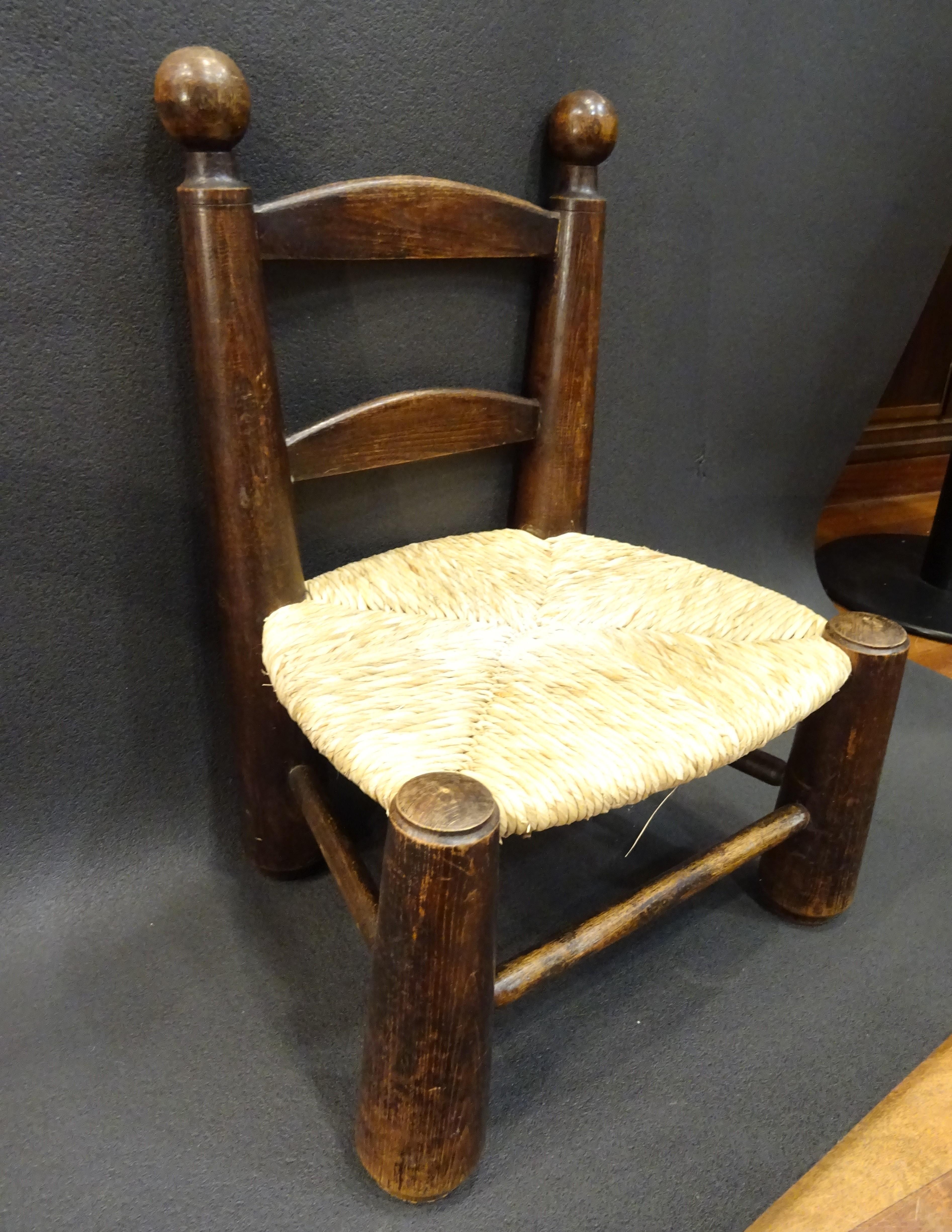 Art Deco  Chair by Charles Dudouyt, Wood and Wicker, 1940 14