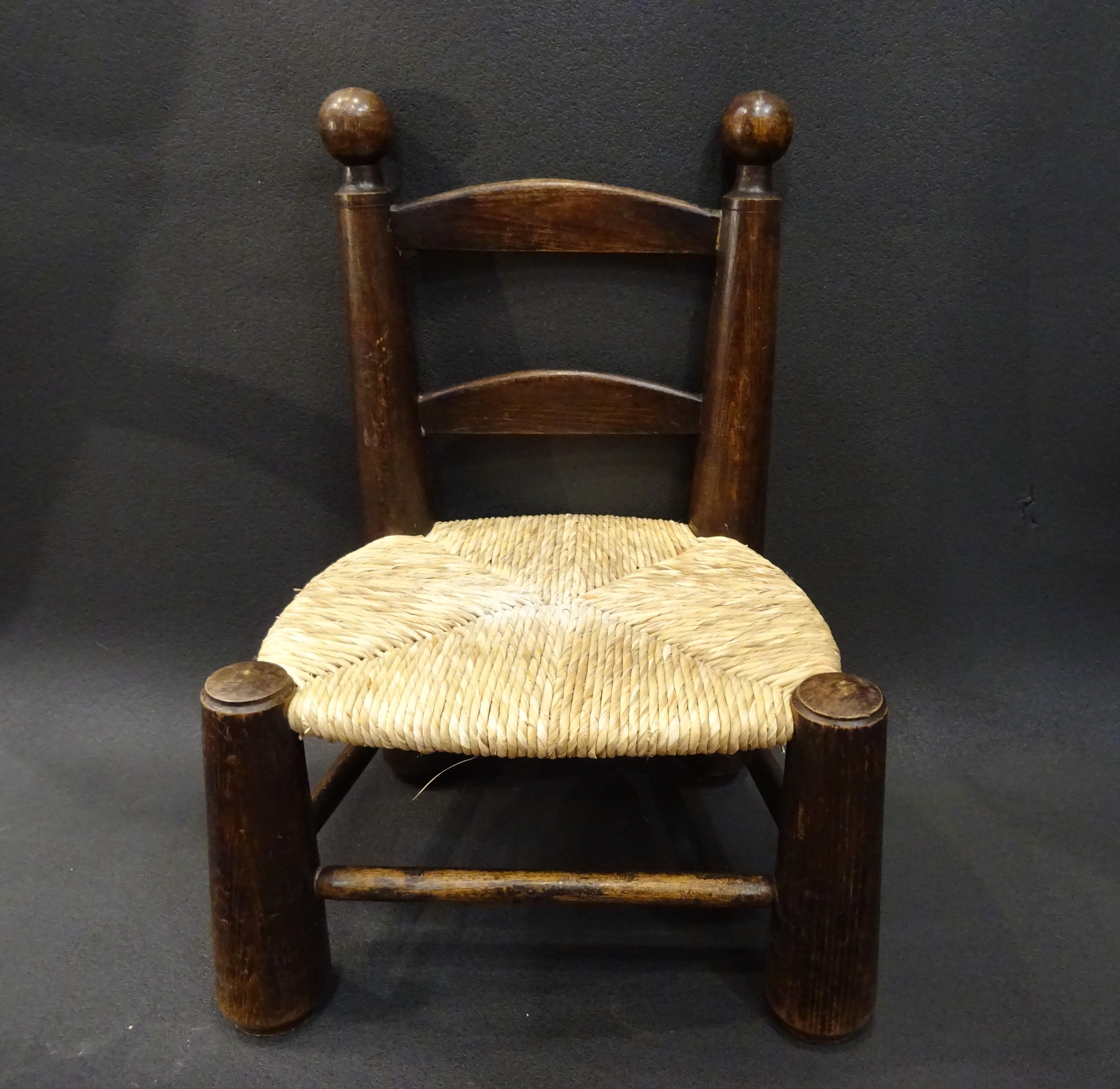 Art Deco  Chair by Charles Dudouyt, Wood and Wicker, 1940 2