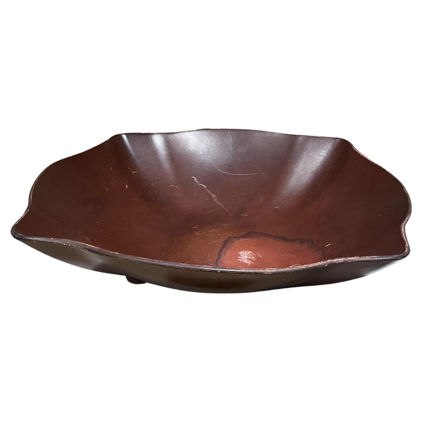 Moderne Plateau en cuir de selle Arte Cuoio Attrape-tout All Bowl Acqua d'Enrico Tonucci Italie en vente