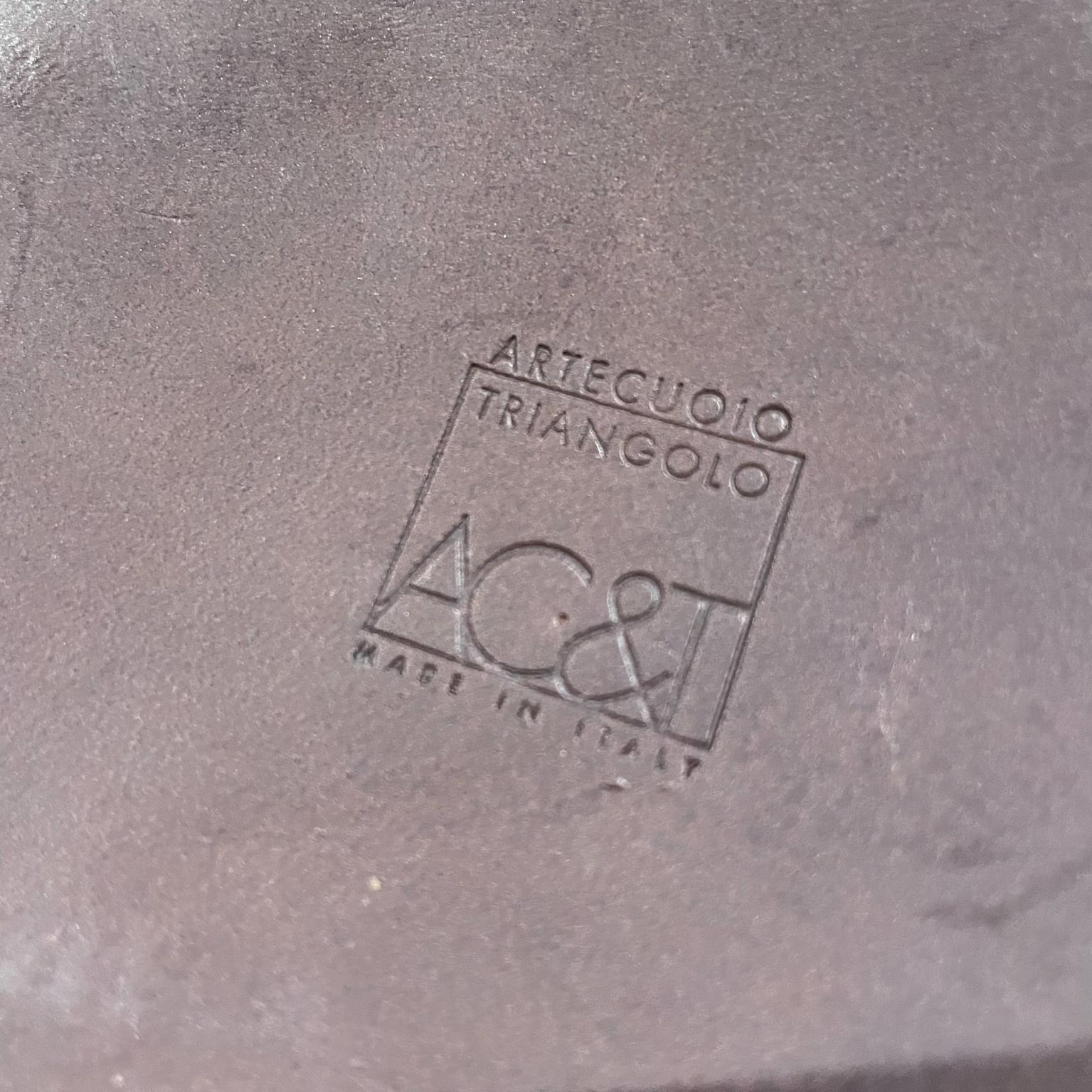 Arte Cuoio Saddle Leather Tray Catch All Bowl Acqua by Enrico Tonucci Italy For Sale 2