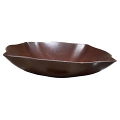 Arte Cuoio Saddle Leather Tray Catch All Bowl Acqua by Enrico Tonucci Italy