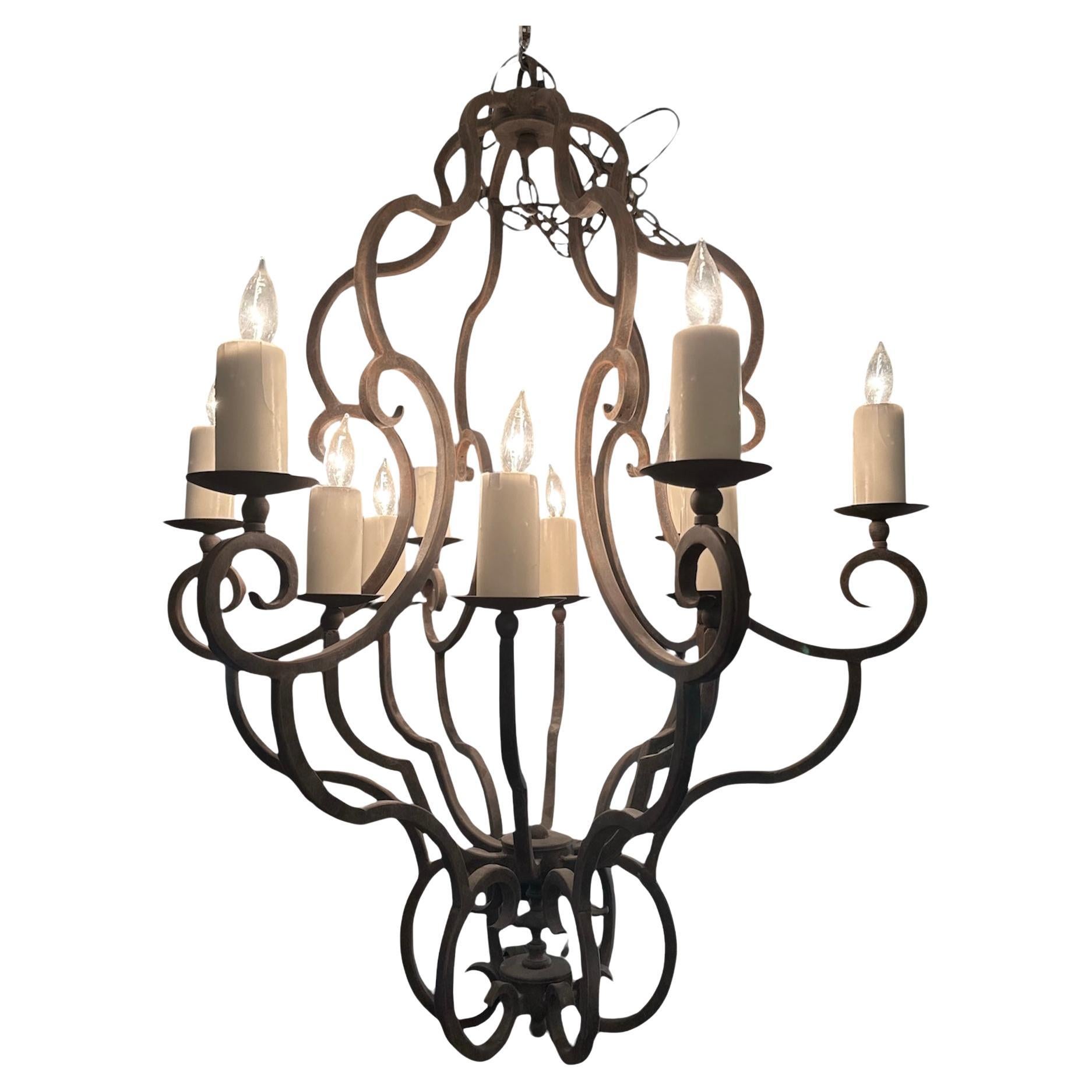 Arte De Mexico Wrought Iron 12 Light Chandelier