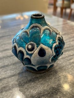 Arte Deco Enamel Flower Vase by Camille Fauré