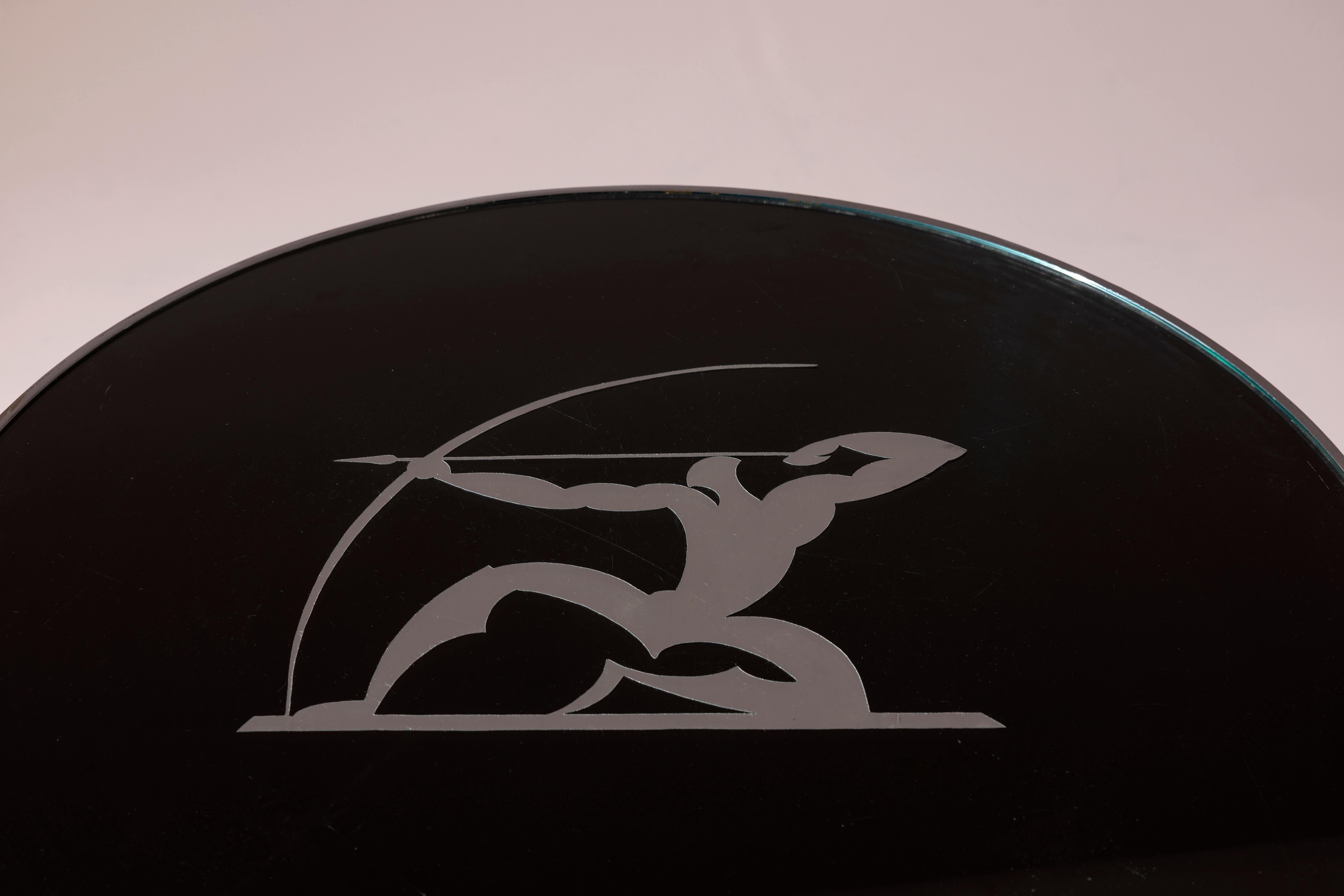 Table d'appoint Arte déco avec plateau en verre, Italie, années 1930 en vente 1