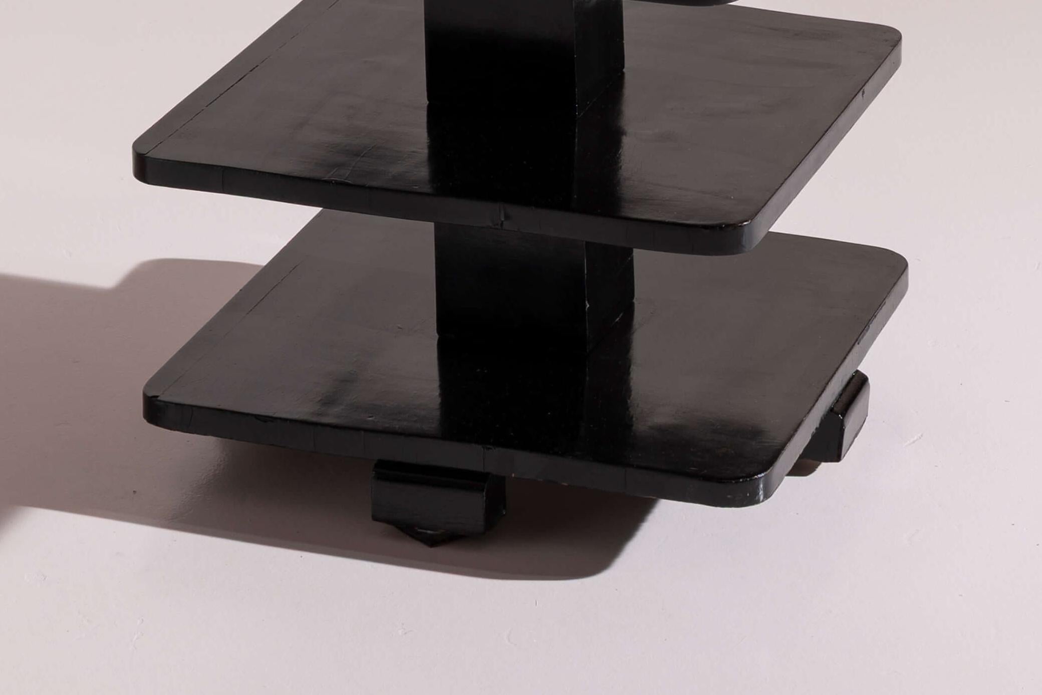 Table d'appoint Arte déco avec plateau en verre, Italie, années 1930 en vente 2