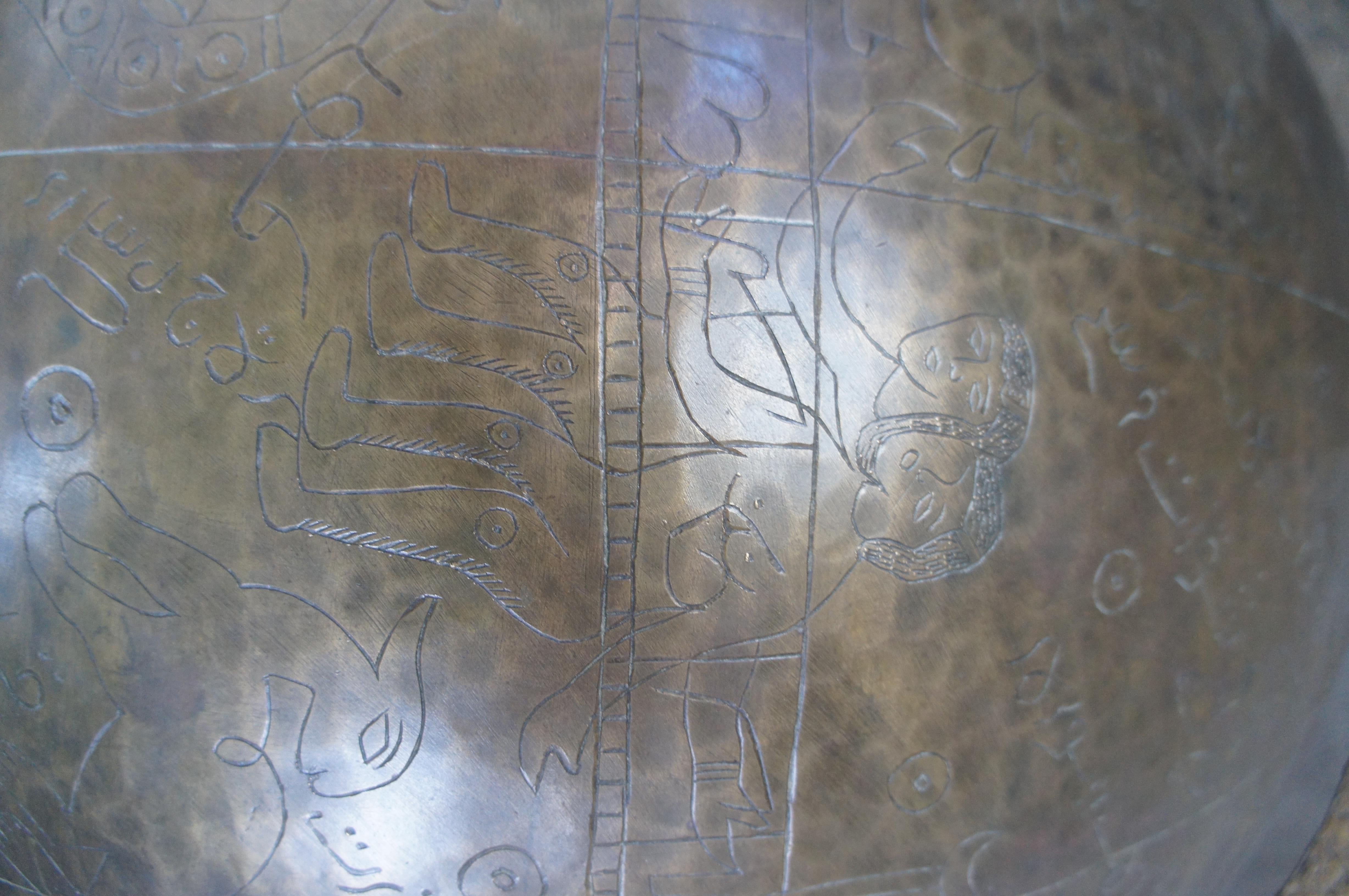 Arte International Monumental Engraved Brass Islamic Celestial Globe On Stand For Sale 4