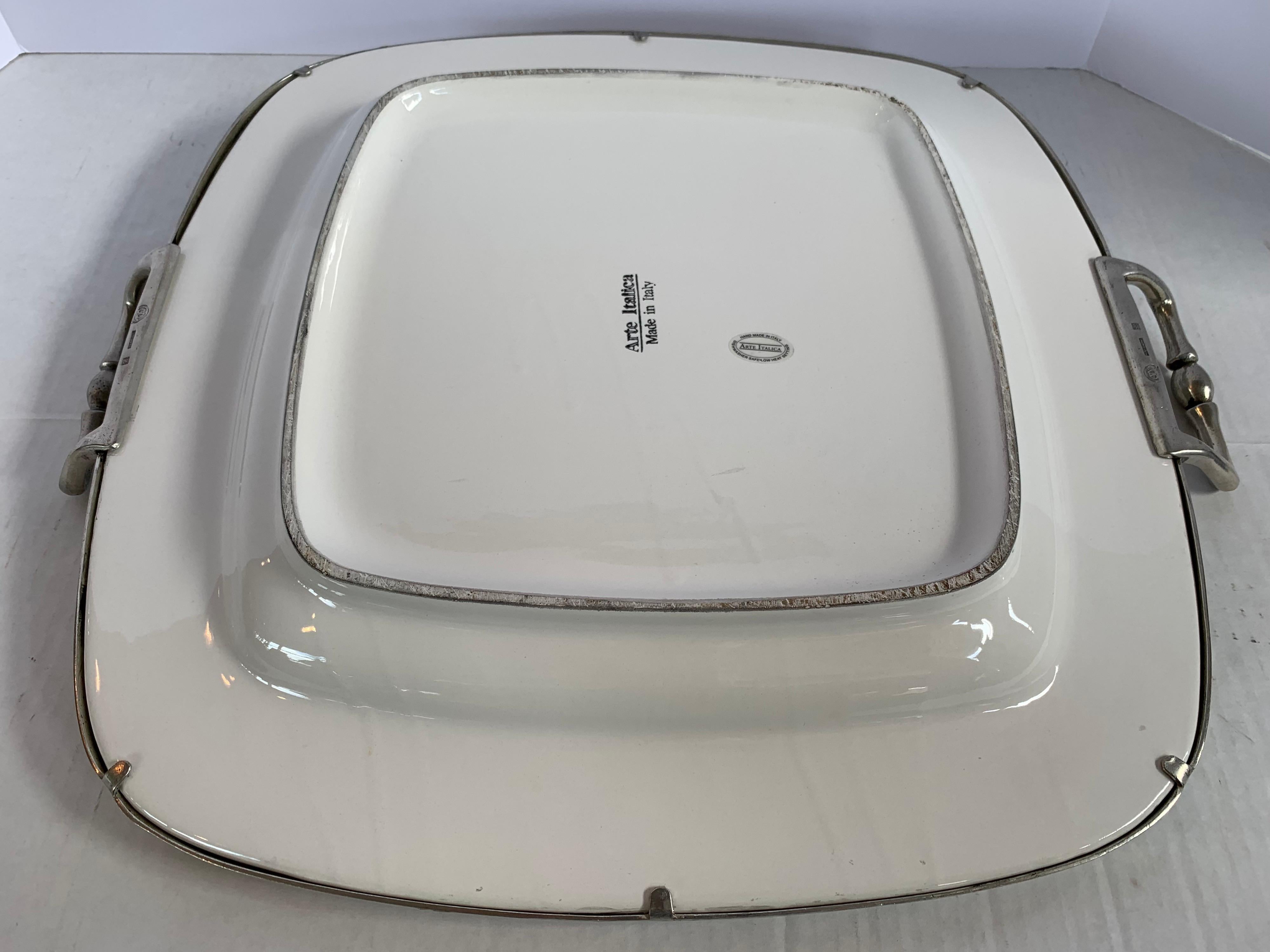 Arte Italica Made in Italy Large Platter with Silver Handles Serveware 6