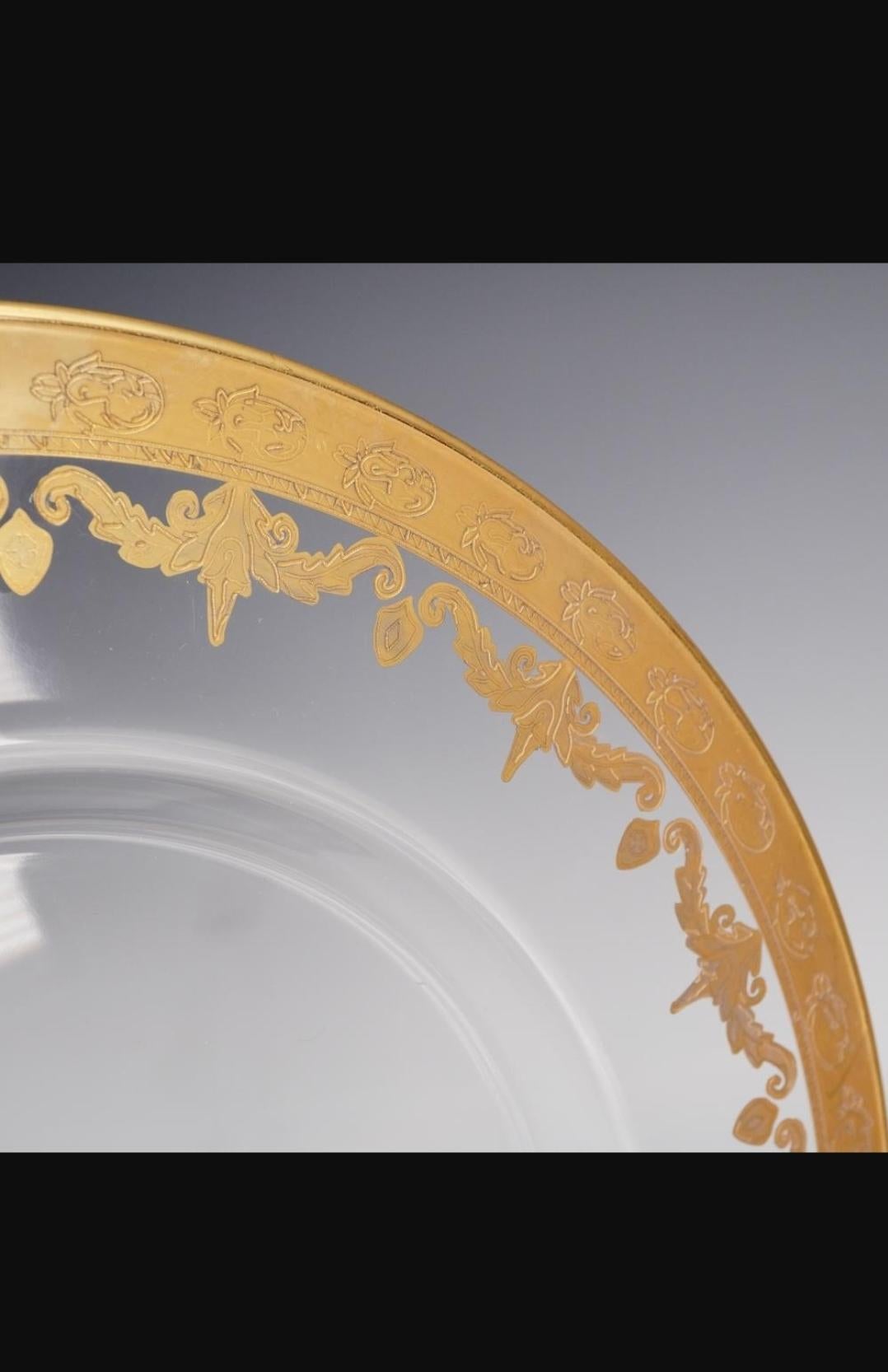 Arte Italica Vetro Glas und 24ct Gold Ladegerät Platte 13,75