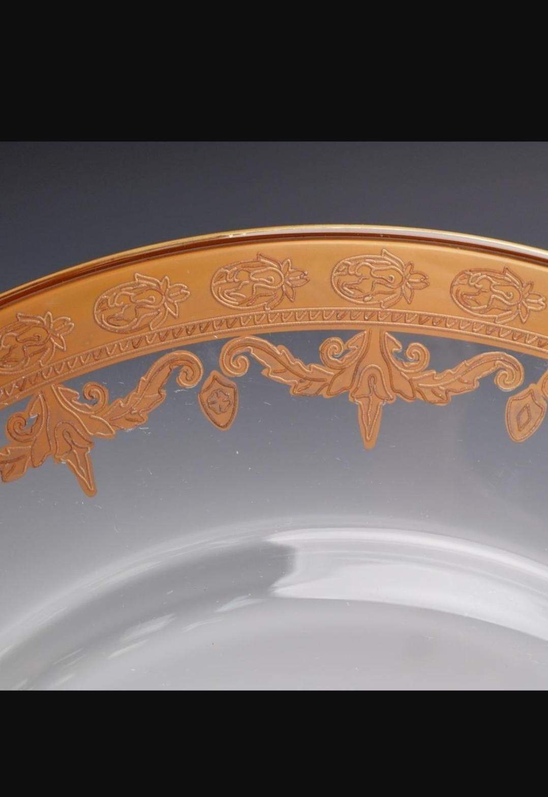 Arte Italica Vetro Glas und 24ct Gold Ladegerät Platte 13,75