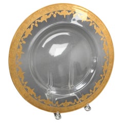 Arte Italica Vetro Glas und 24ct Gold Ladegerät Platte 13,75"