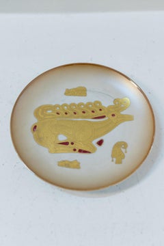 Arte Morbelli Five Porcelain Plates with 24k Golden Inserts