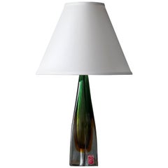 Arte Nuova, Murano, Organic Table Lamp, Blown Colored Venetian Glass Italy 1950s