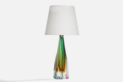 Arte Nuova Murano, Table Lamp, Glass, Brass, Italy, 1950s