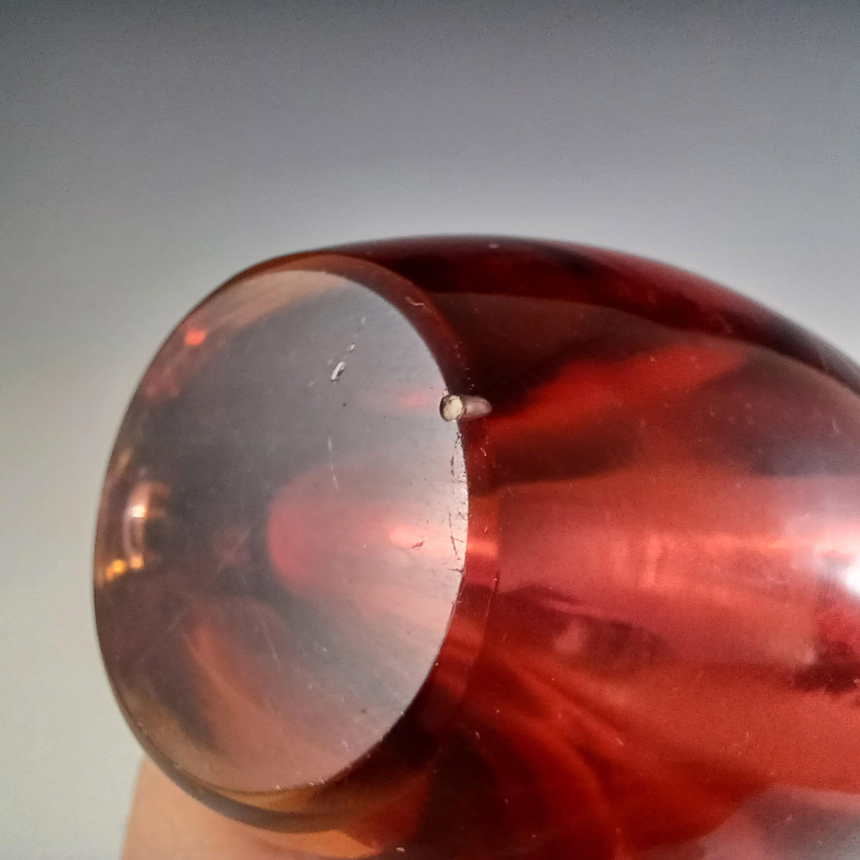 Arte Nuova Murano / Jarrón de cristal veneciano rosa y ámbar Sommerso en venta 2