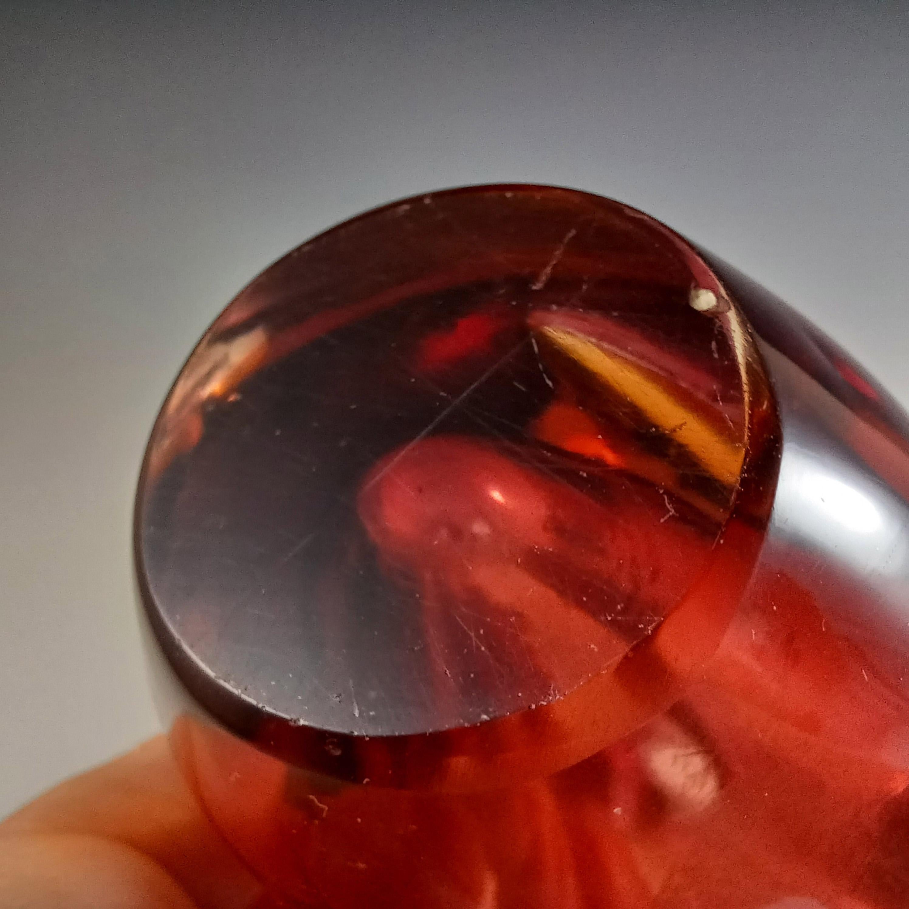 Arte Nuova Murano / Jarrón de cristal veneciano rosa y ámbar Sommerso en venta 1