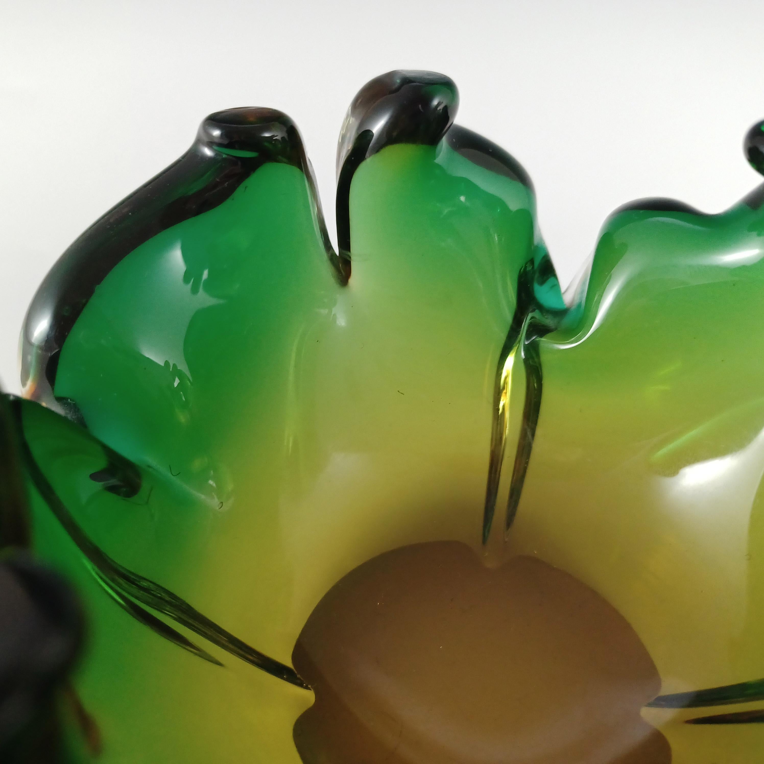 20ième siècle Arte Nuova / Pustetto & Zanetti Murano - Cendrier en verre Greene & Greene Green en vente