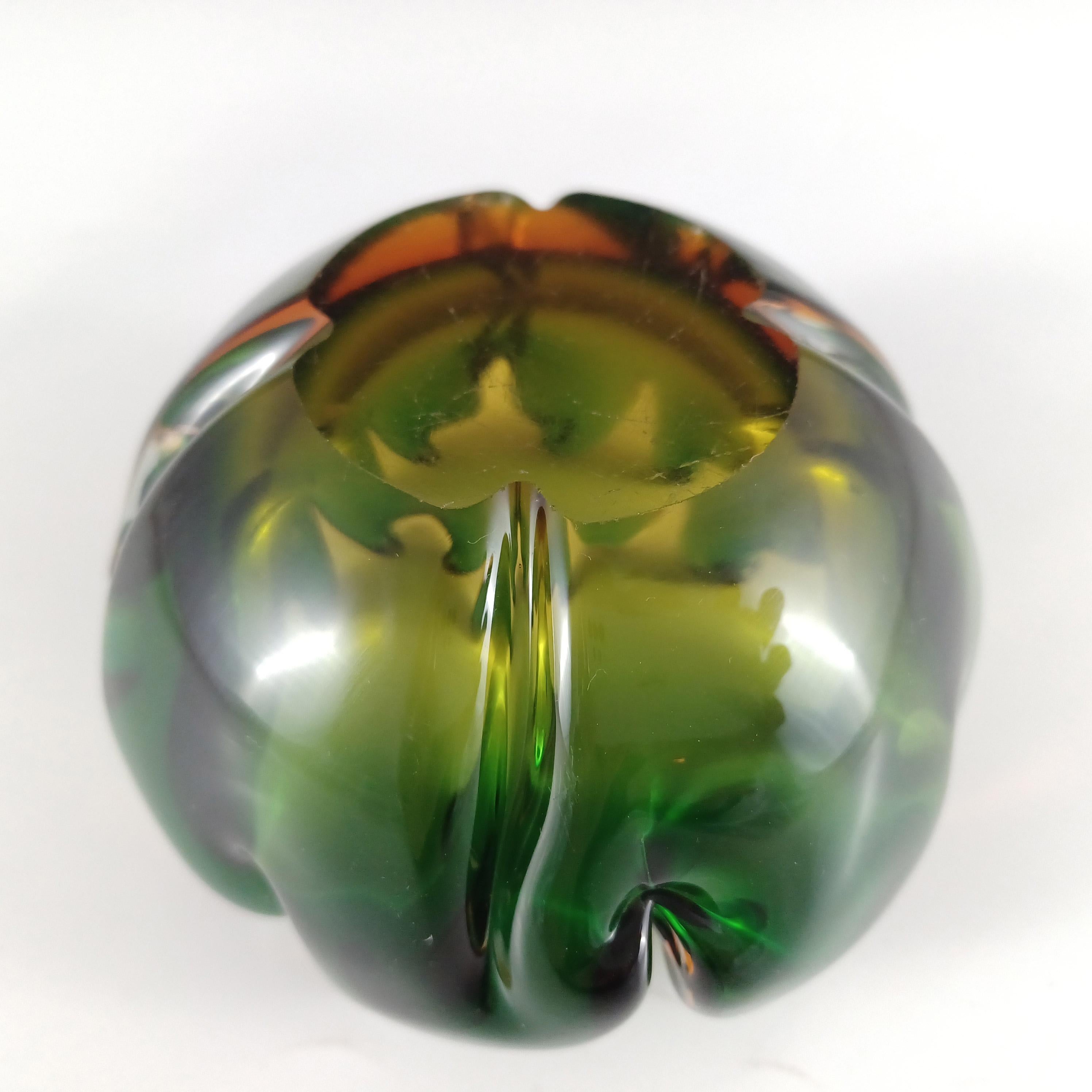 Verre Arte Nuova / Pustetto & Zanetti Murano - Cendrier en verre Greene & Greene Green en vente