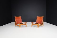 Arte Sano Biermann Cia Inc. Cognac Leather Hunting Chairs, Colombia, 1960s
