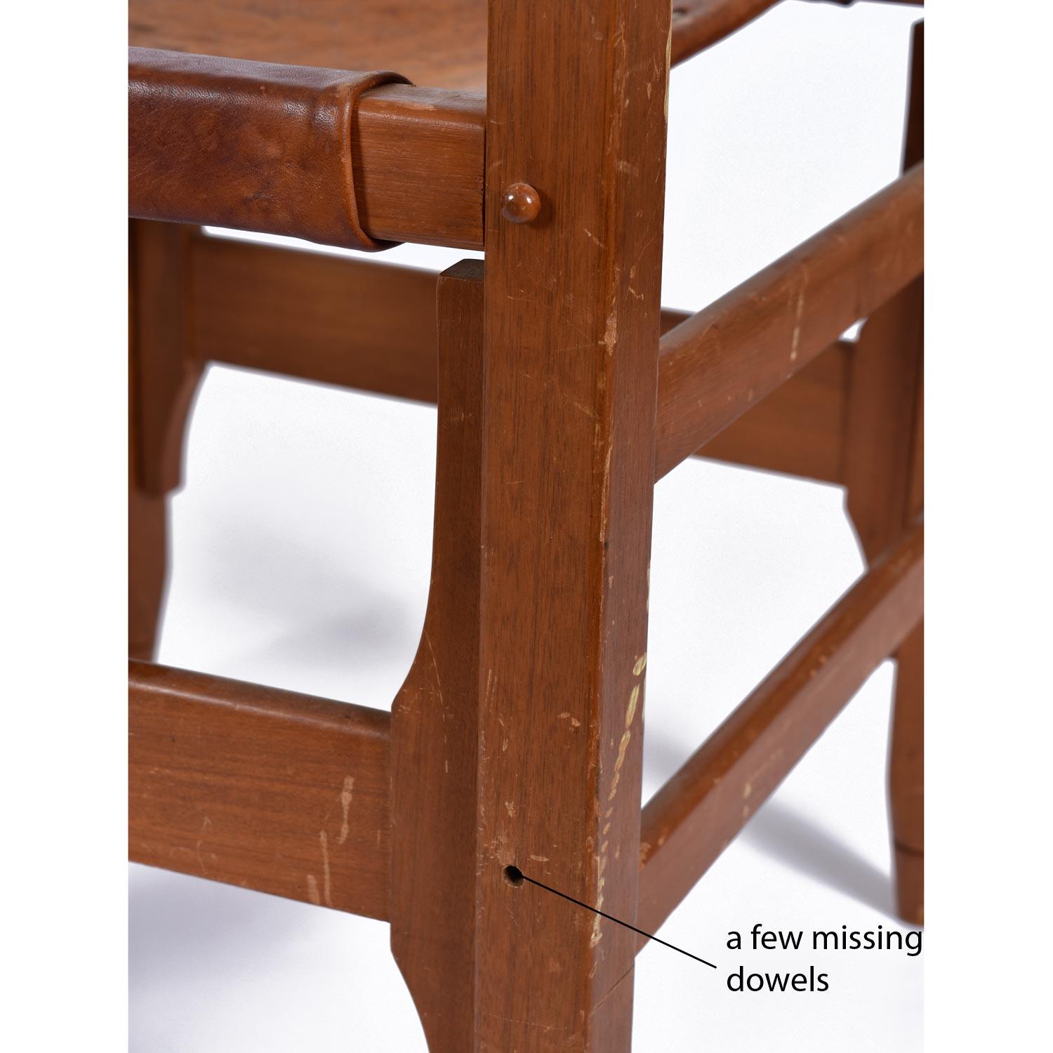 Cuir Arte Sano Biermann - Ensemble de 4 chaises de chasse en cuir de Colombie Cia Inc. en vente
