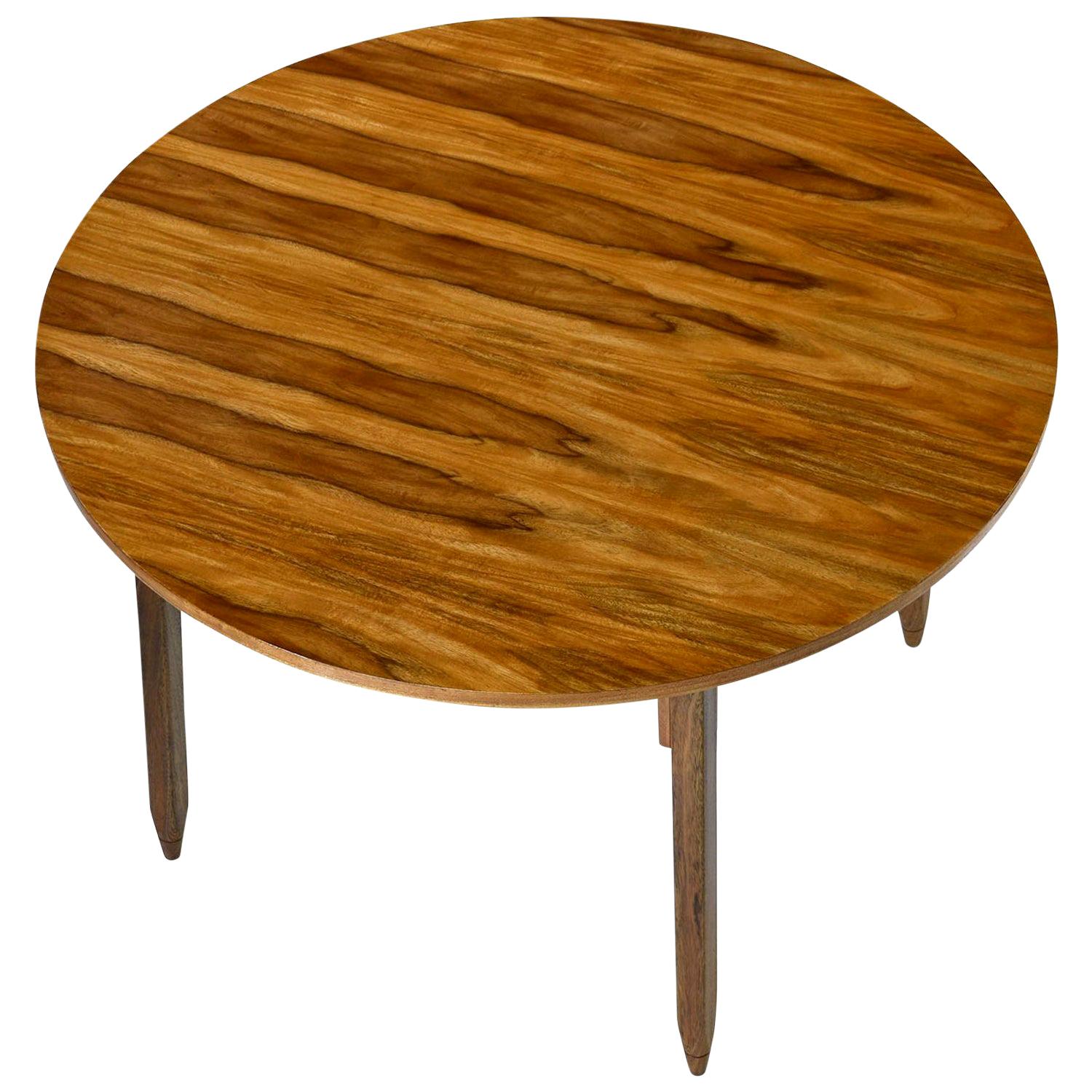 Arte Sano White Walnut "Butternut" Round Dining Table, Made in Colombia
