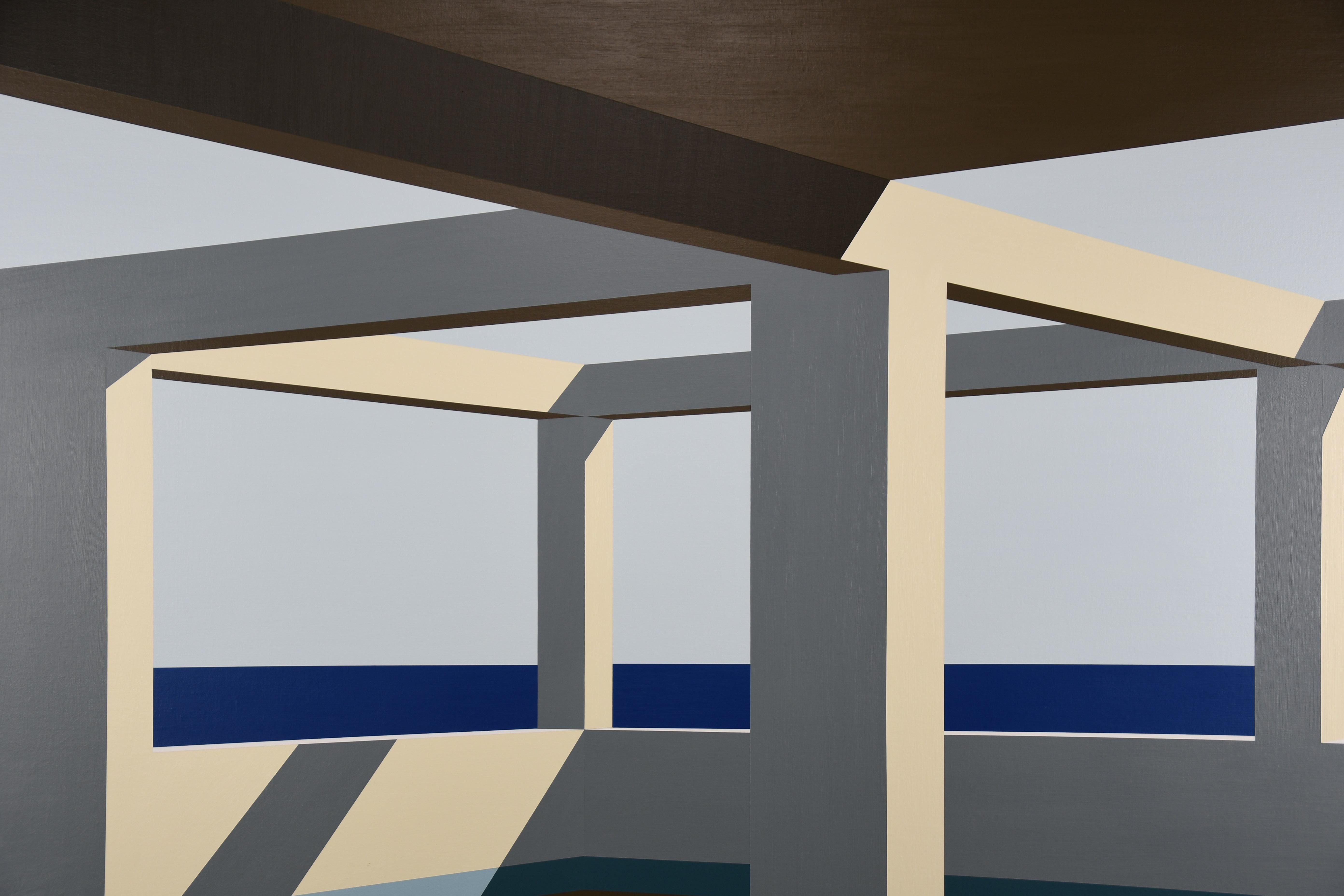 Néerlandais Arteaga IV de Jurriaan Molenaar Acrylique sur lin 120 × 150 cm - 47.2 × 59.1 in. en vente