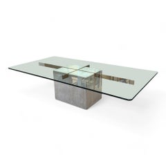 Artedi Brass & Travertine Coffee Table