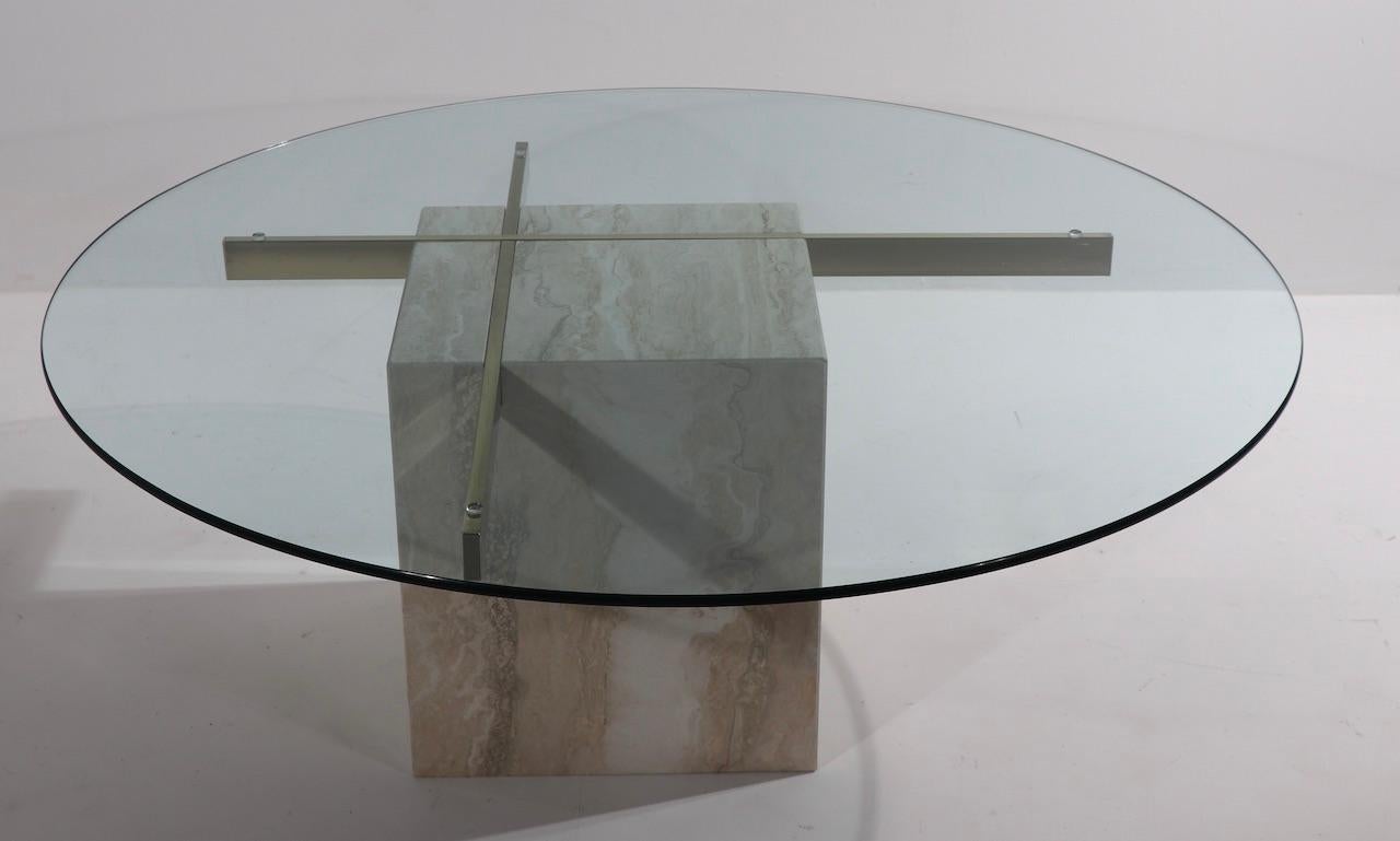 Italian Artedi Glass and Marble Coffee Table