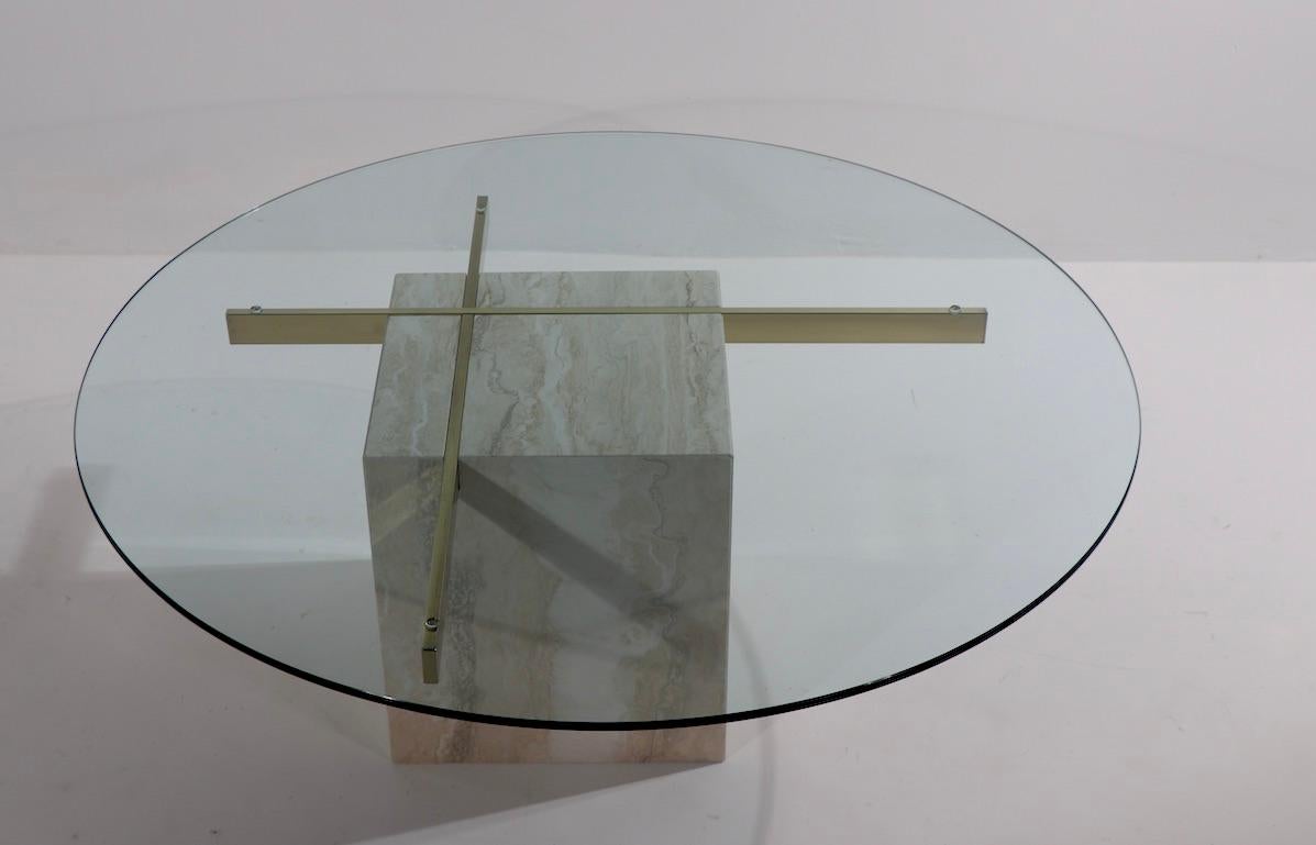 Artedi Glass and Marble Coffee Table In Good Condition In New York, NY