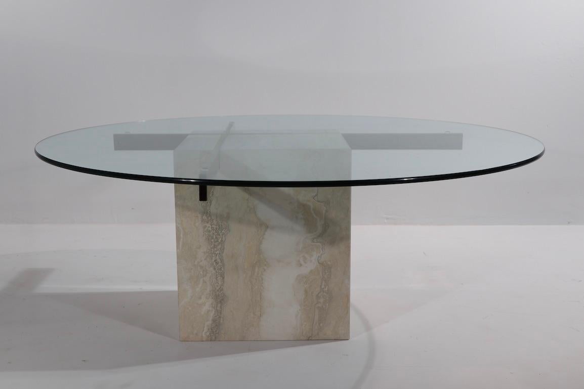 20th Century Artedi Glass and Marble Coffee Table
